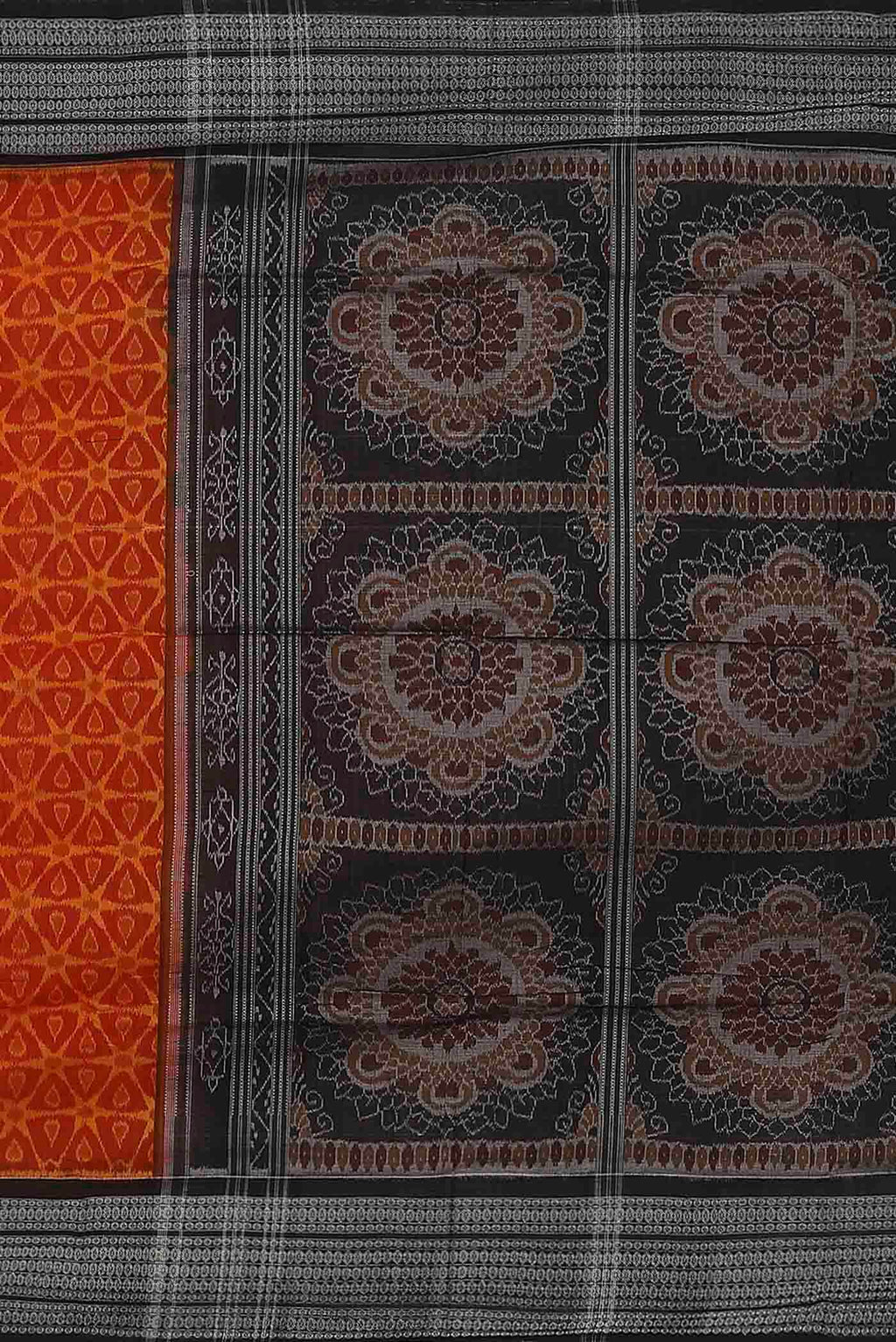 Orange Orissa Cotton Saree