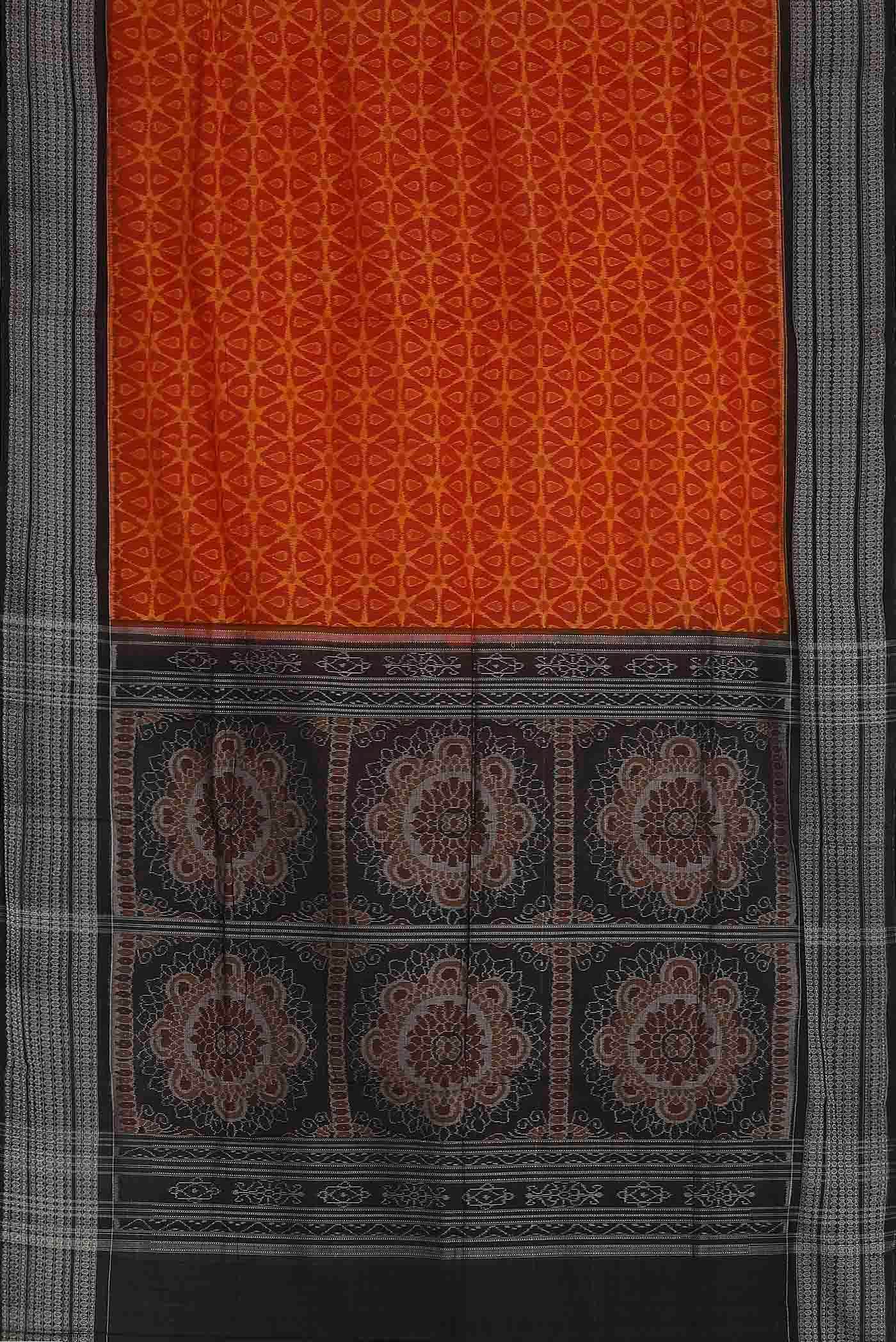 Orange Orissa Cotton Saree