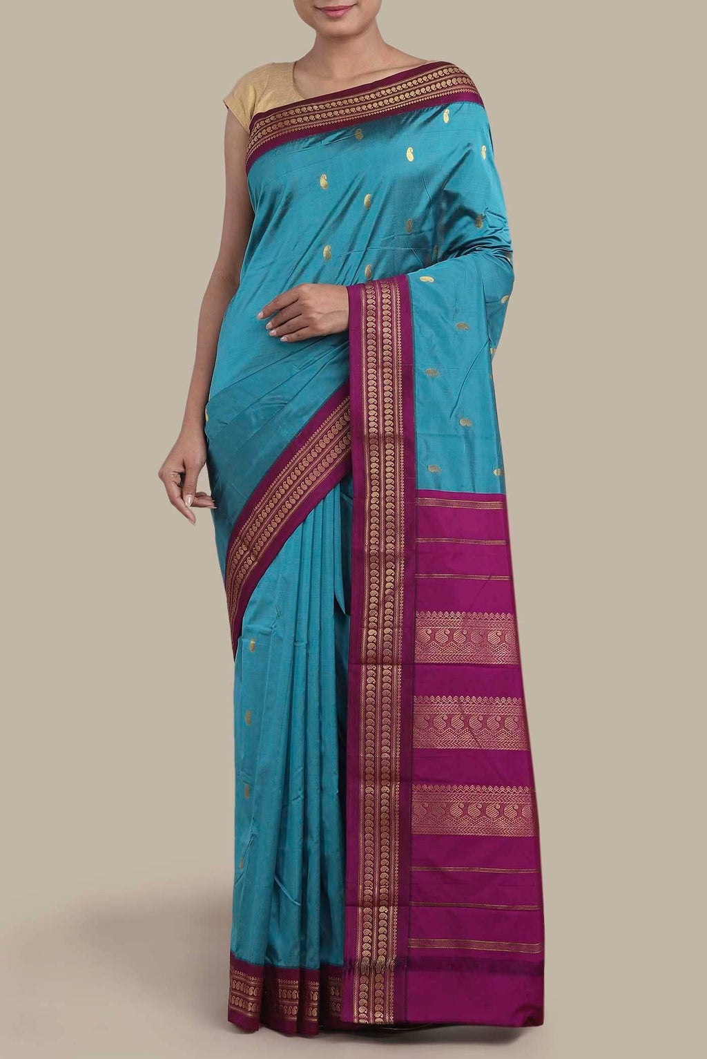 Blue Bangalore Silk Saree