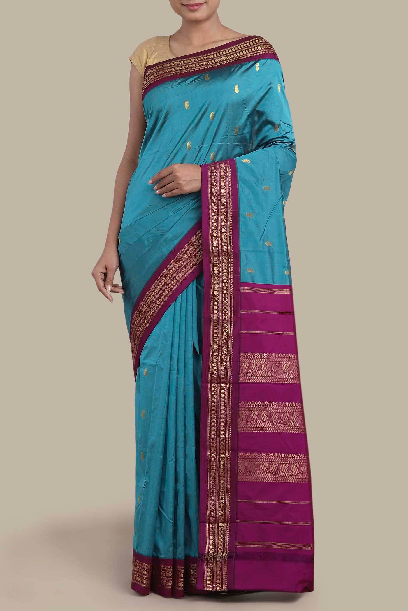 Blue Bangalore Silk Saree