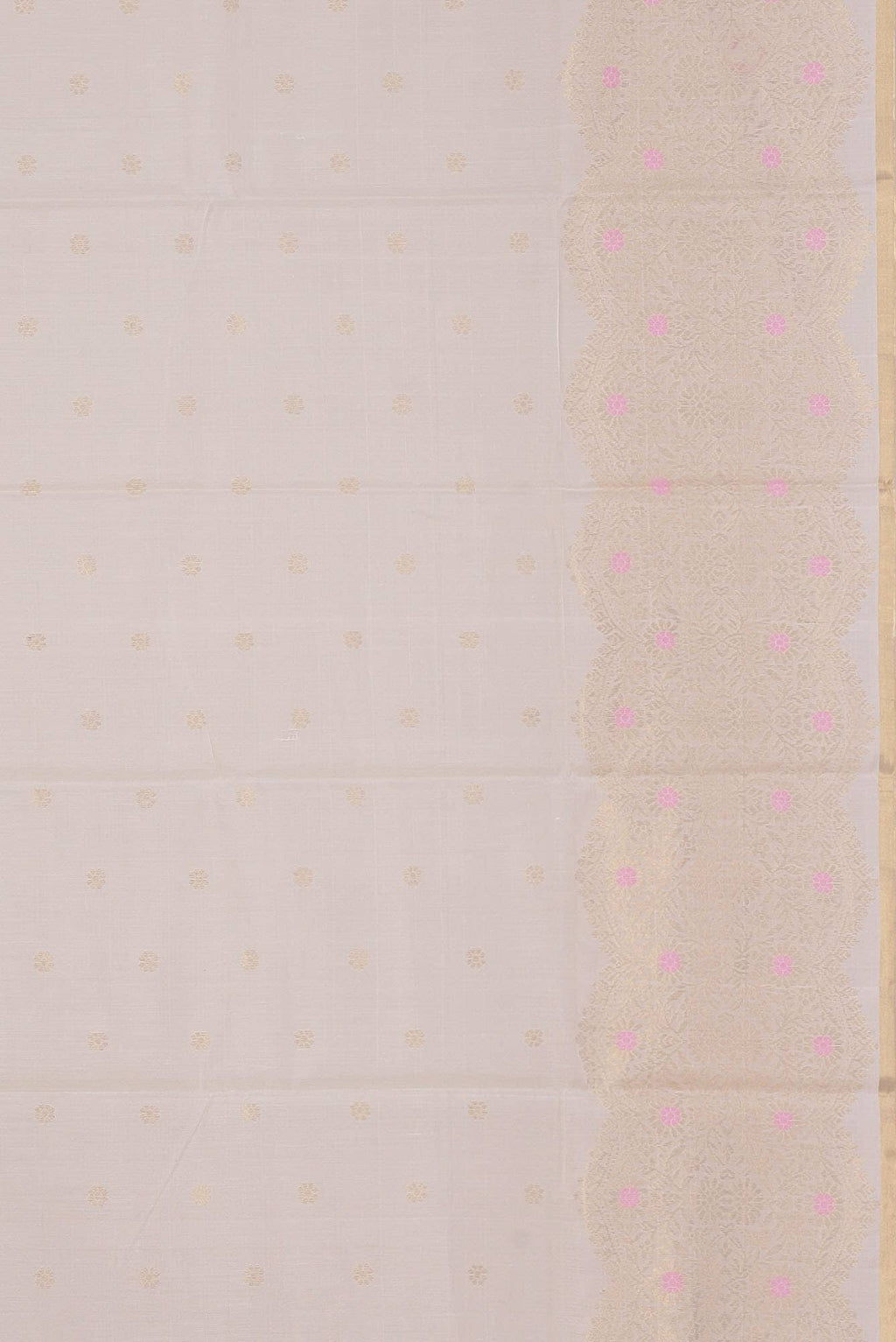 White Chanderi Silk Cotton Saree