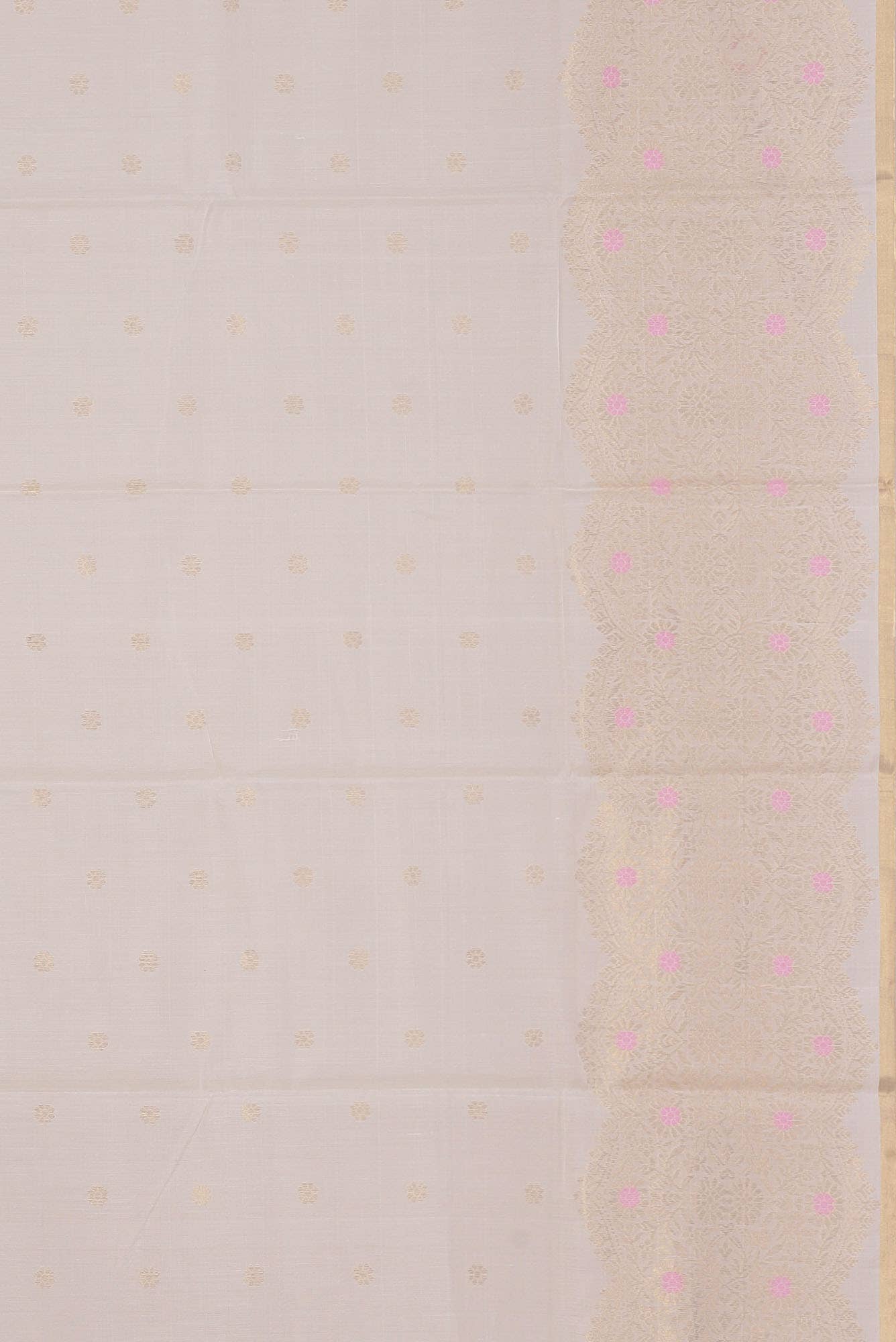 White Chanderi Silk Cotton Saree