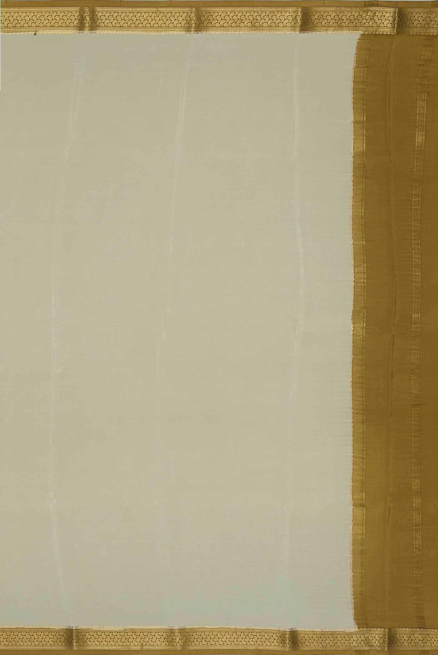 Cream Mysore Crepe Saree
