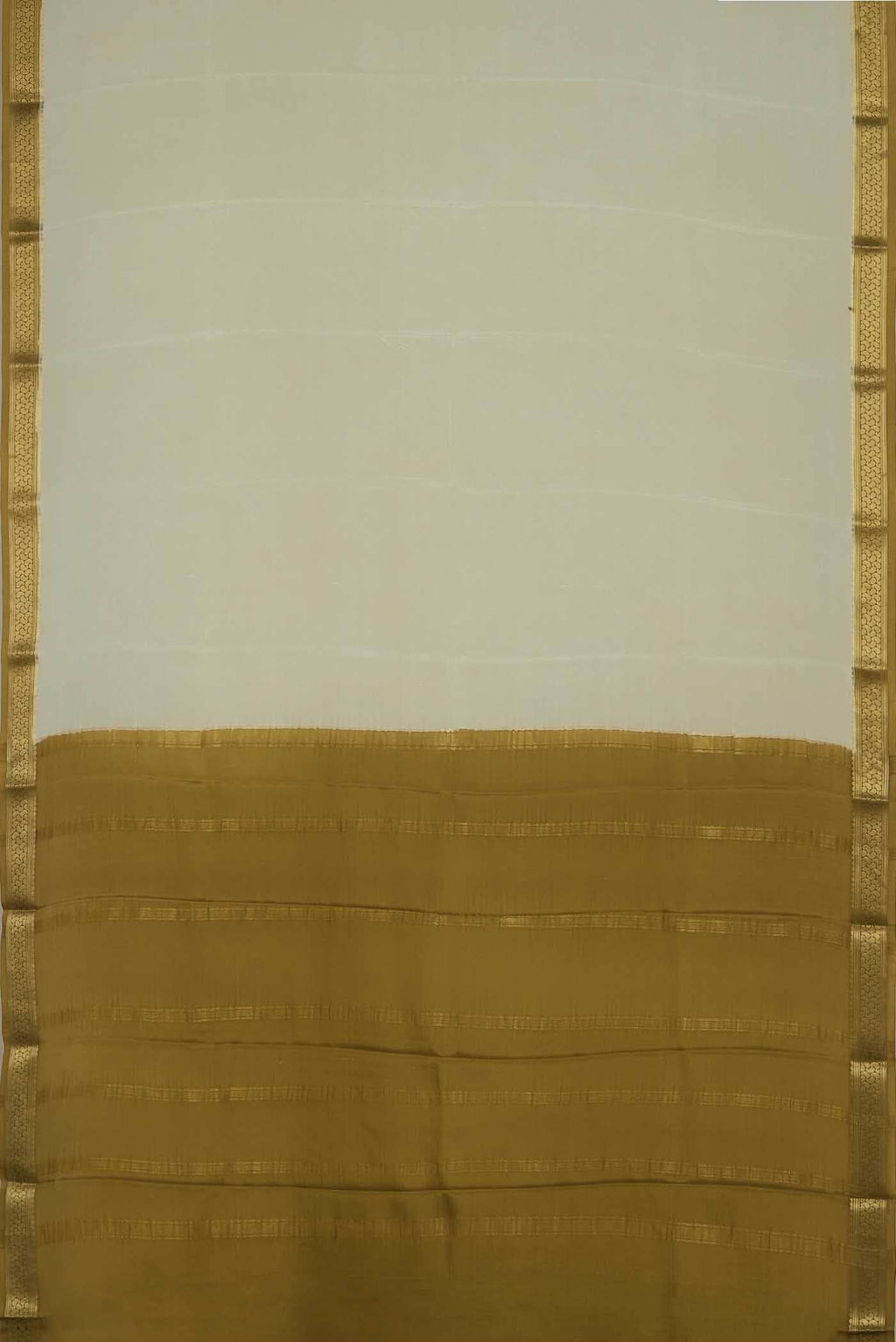 Cream Mysore Crepe Saree