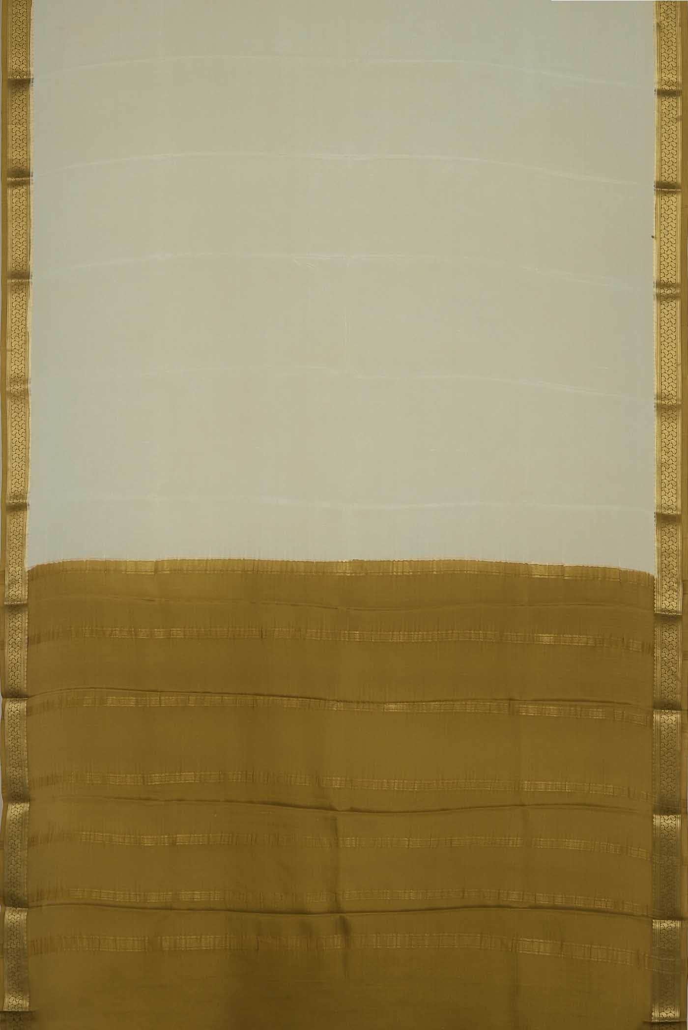 Cream Mysore Crepe Saree