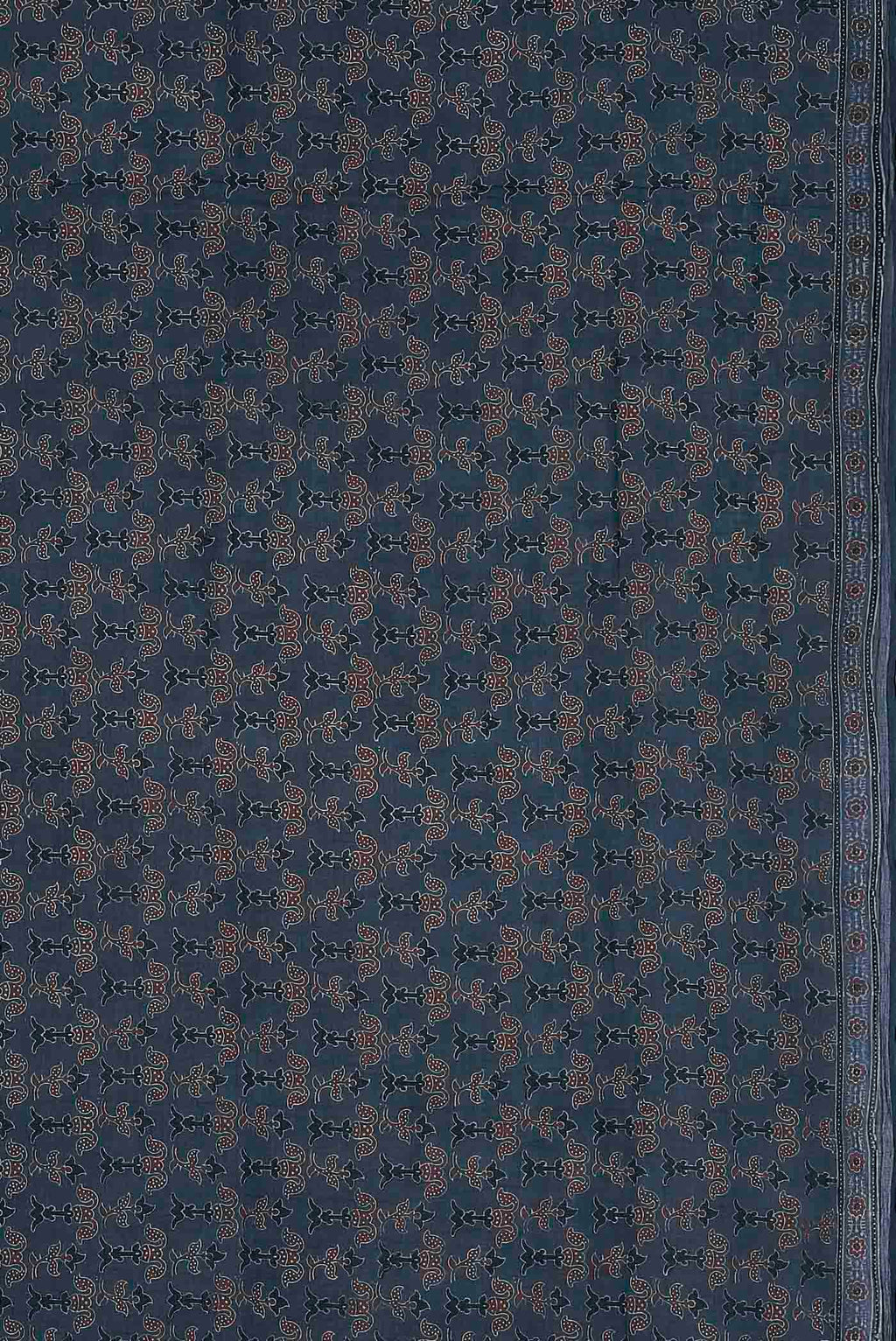 Blue Printed Cotton Saree
