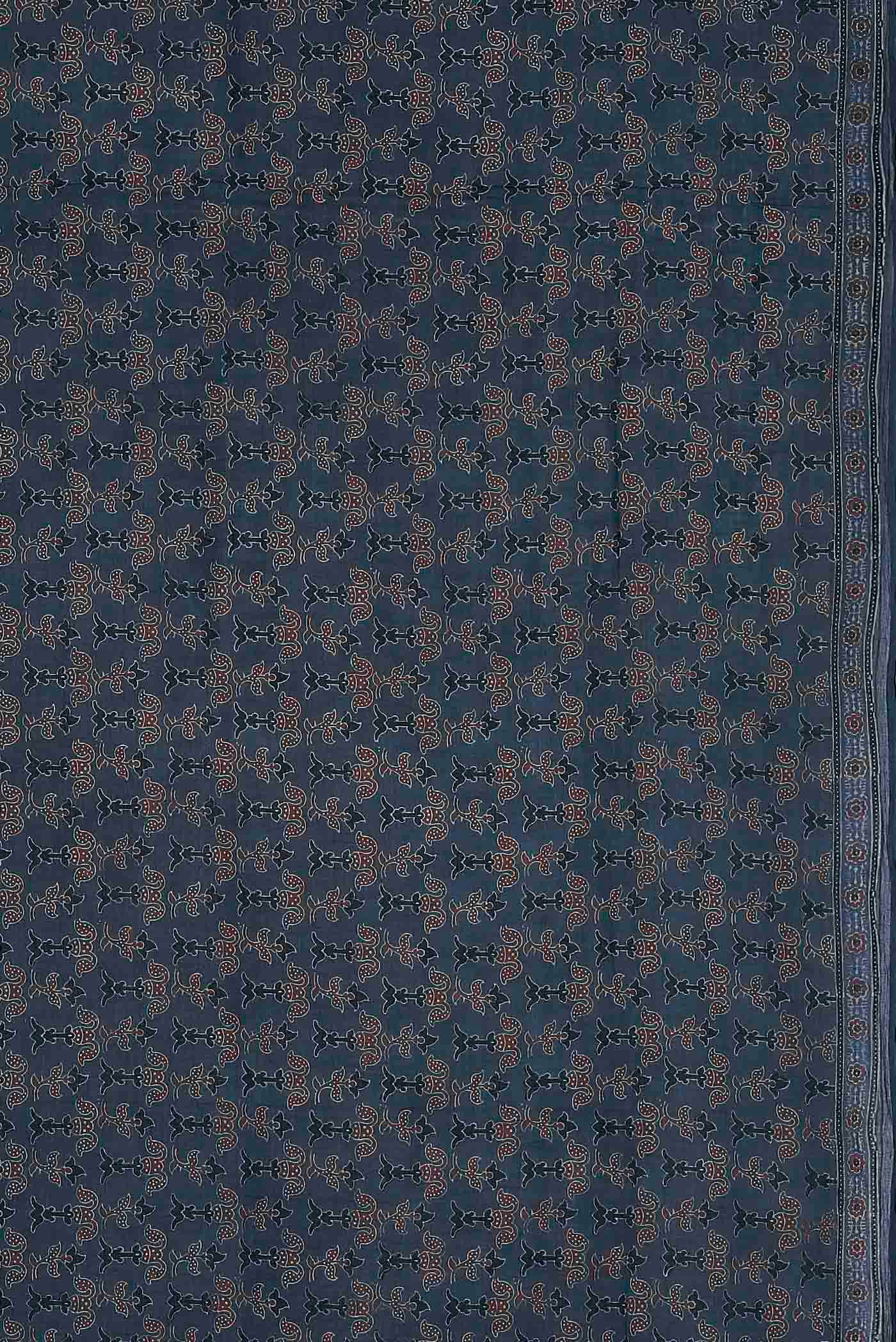 Blue Printed Cotton Saree