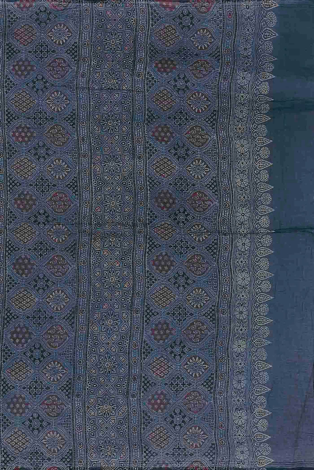 Blue Printed Cotton Saree