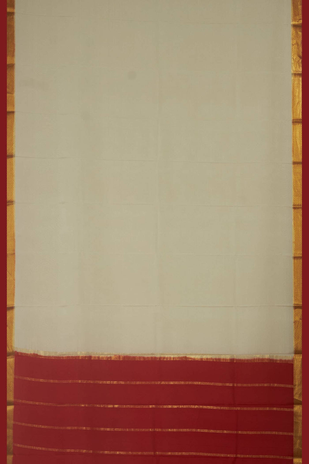 Cream Mysore Crepe Saree