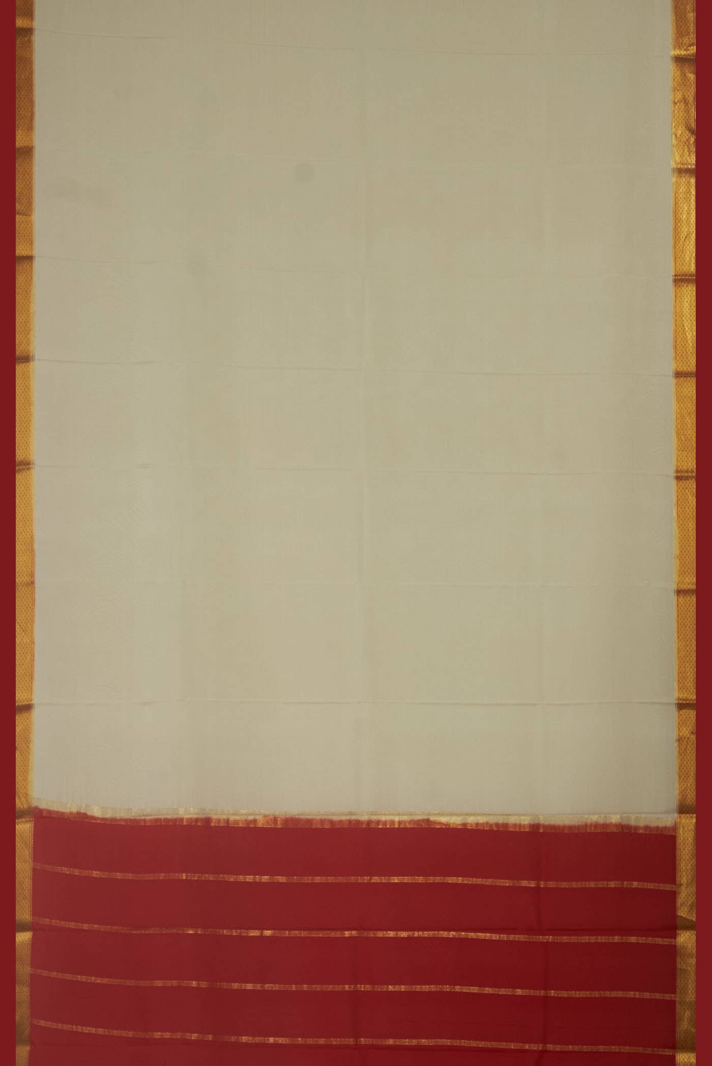 Cream Mysore Crepe Saree