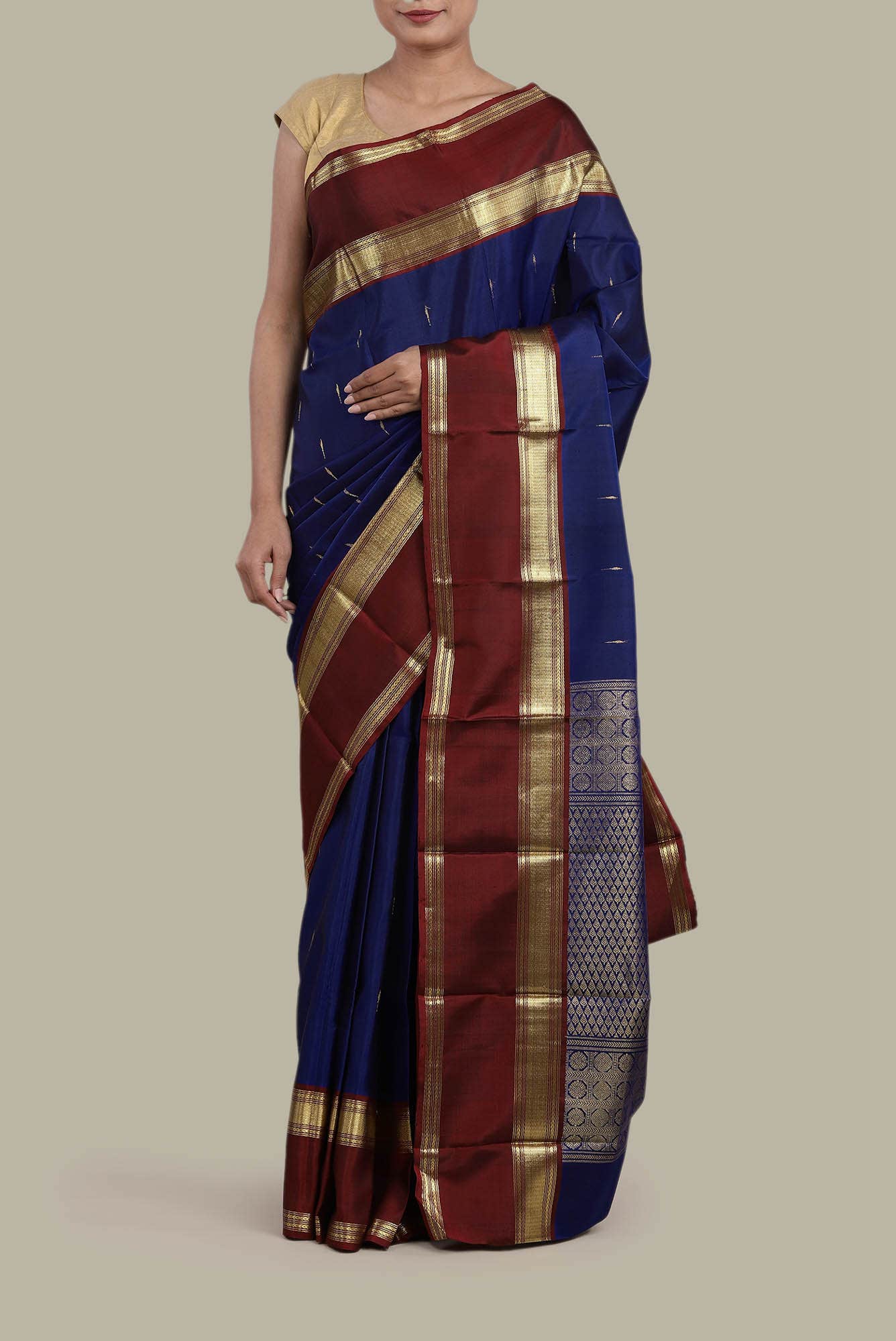 Blue Kanchipuram Silk Saree