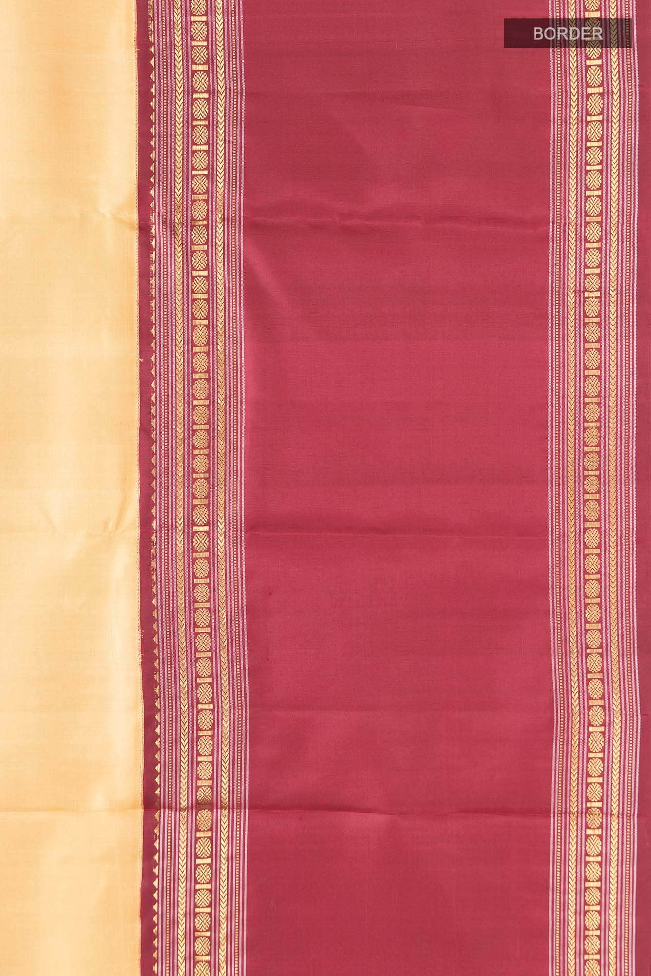 Pure Silk Pure Zari Cream Kanchipuram Saree