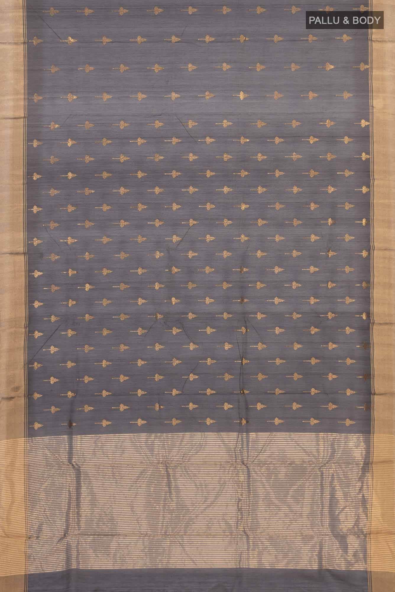 Black Chanderi Silk Cotton Saree