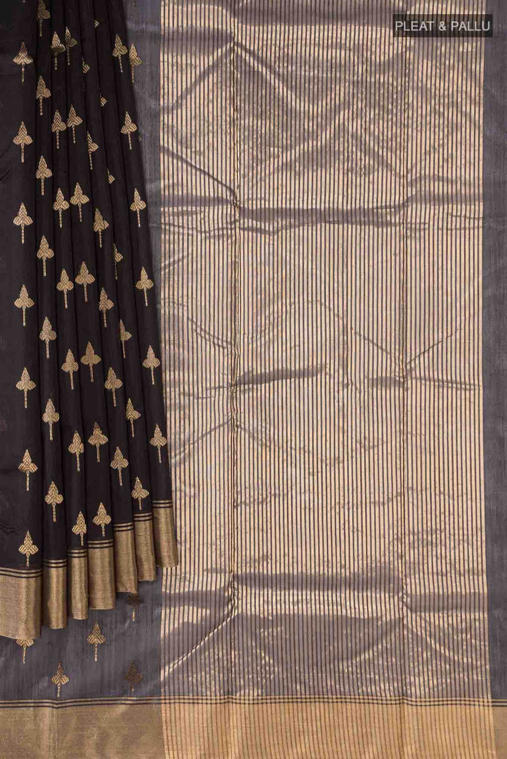 Black Chanderi Silk Cotton Saree