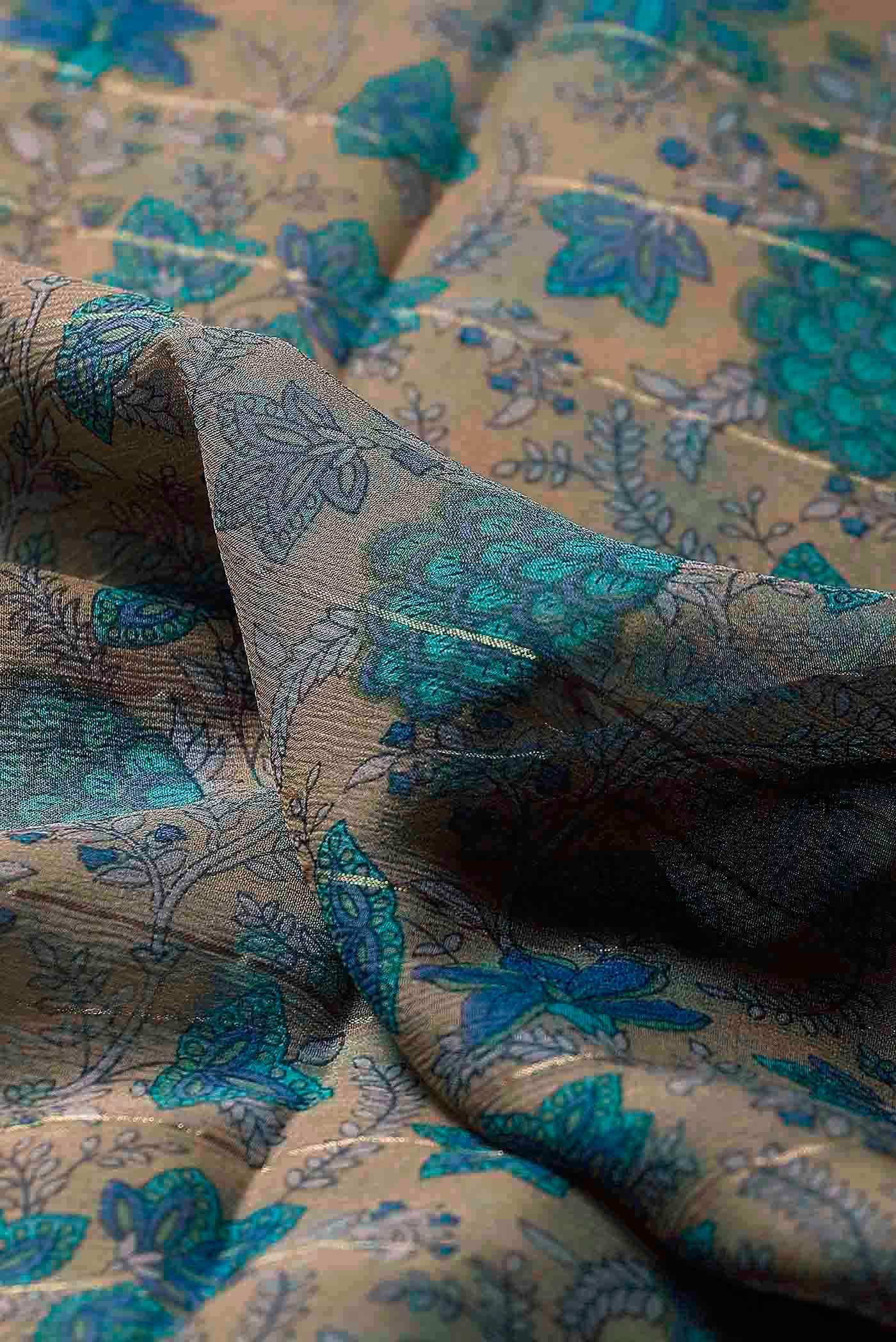 Dark Beige Mysore Chiffon Saree