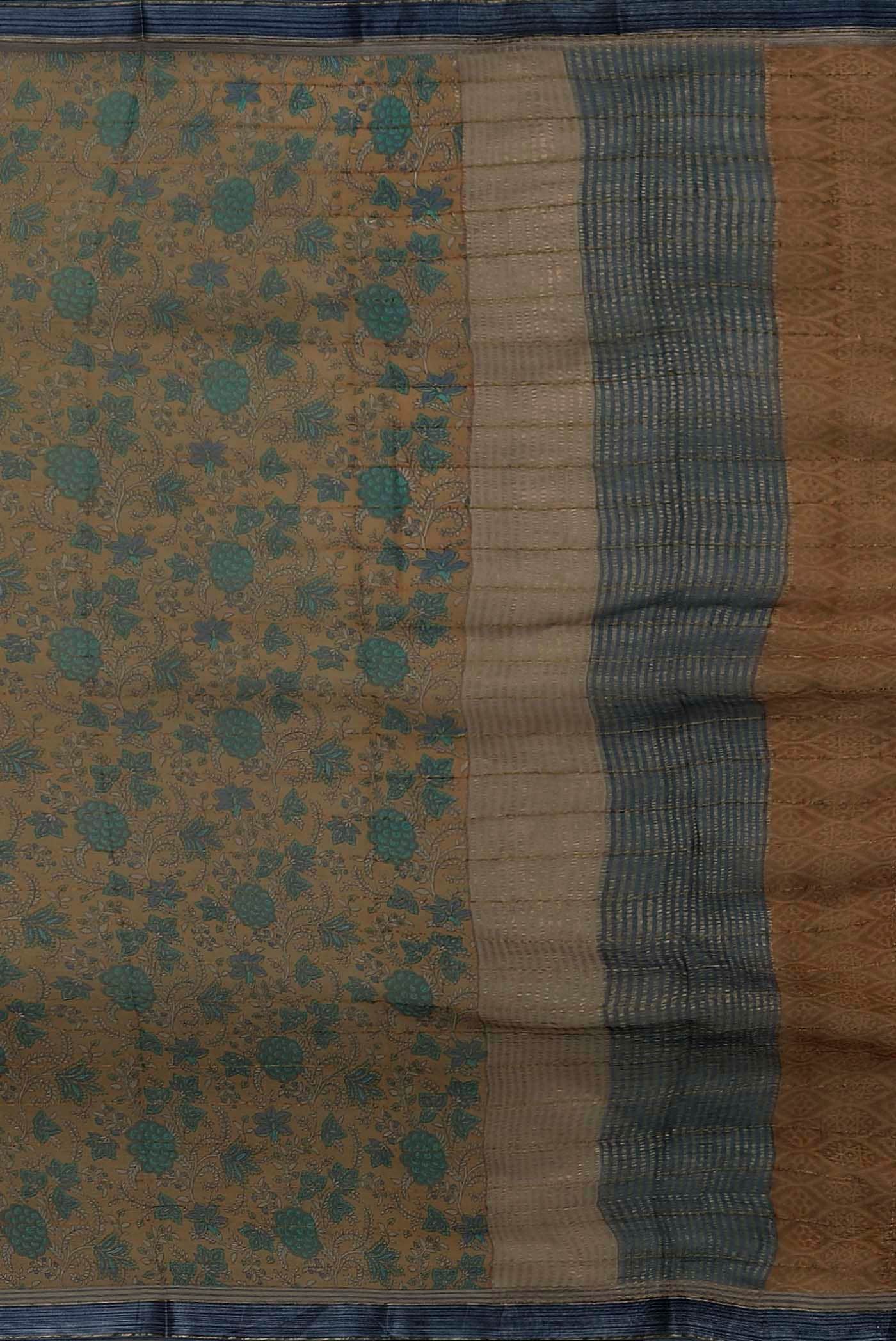 Dark Beige Mysore Chiffon Saree