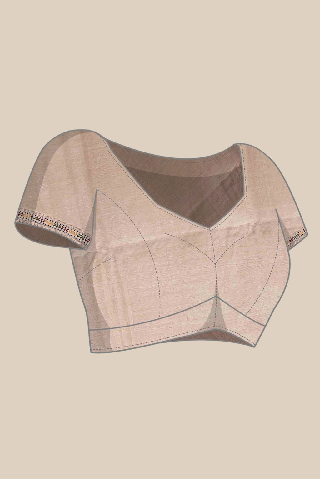 Beige Bhagalpuri Tussar Silk Saree