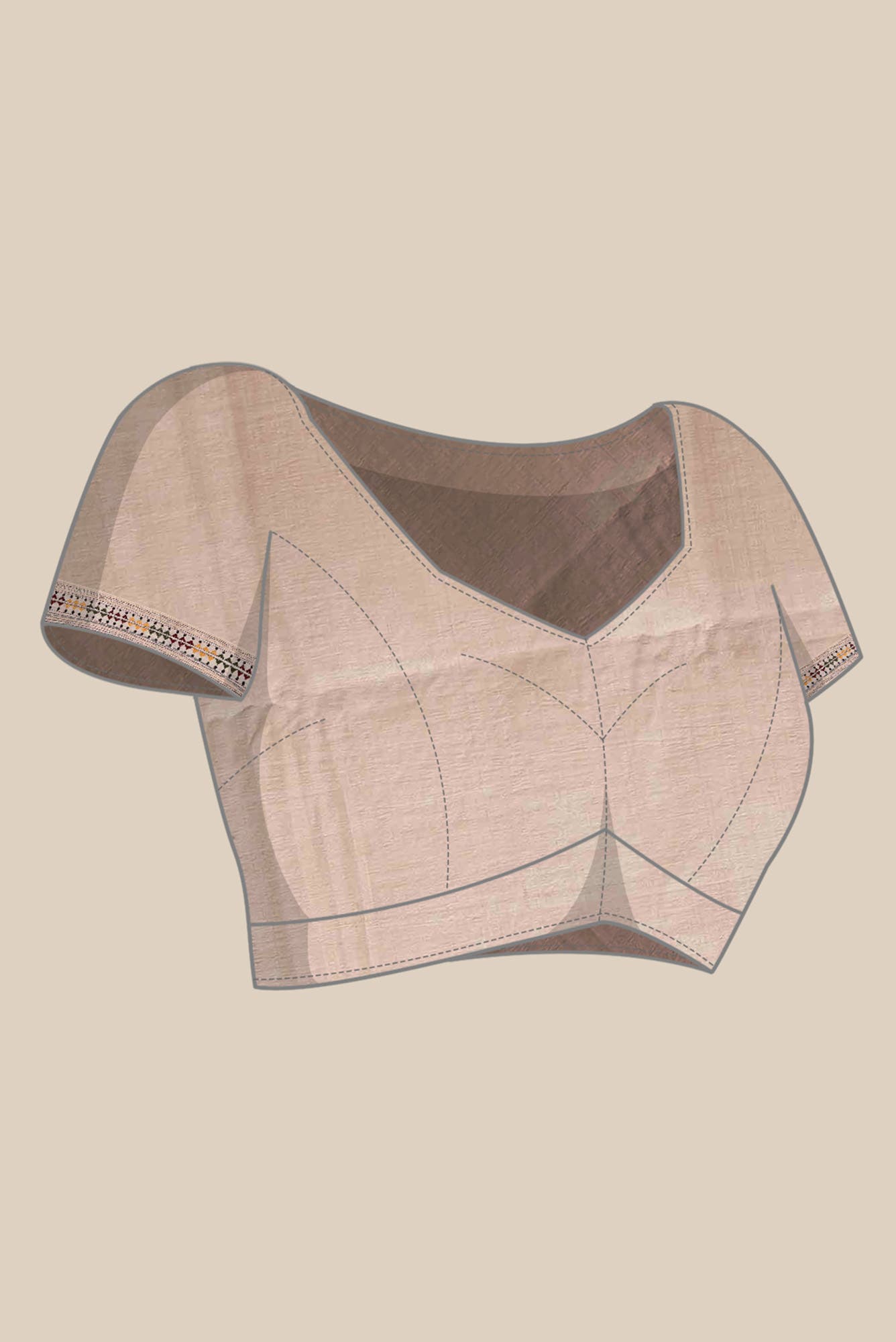 Beige Bhagalpuri Tussar Silk Saree