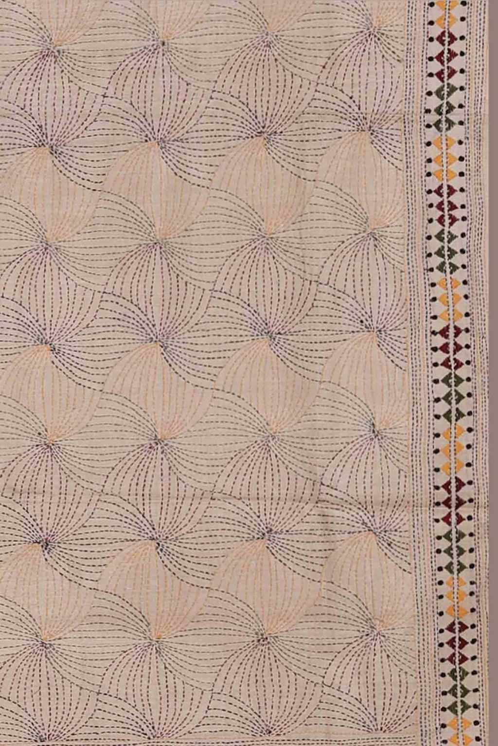 Beige Bhagalpuri Tussar Silk Saree