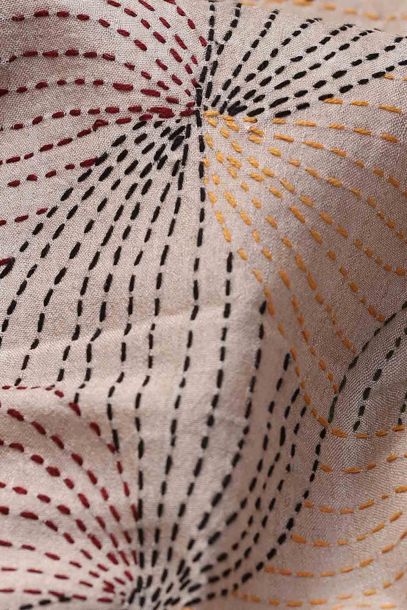 Beige Bhagalpuri Tussar Silk Saree