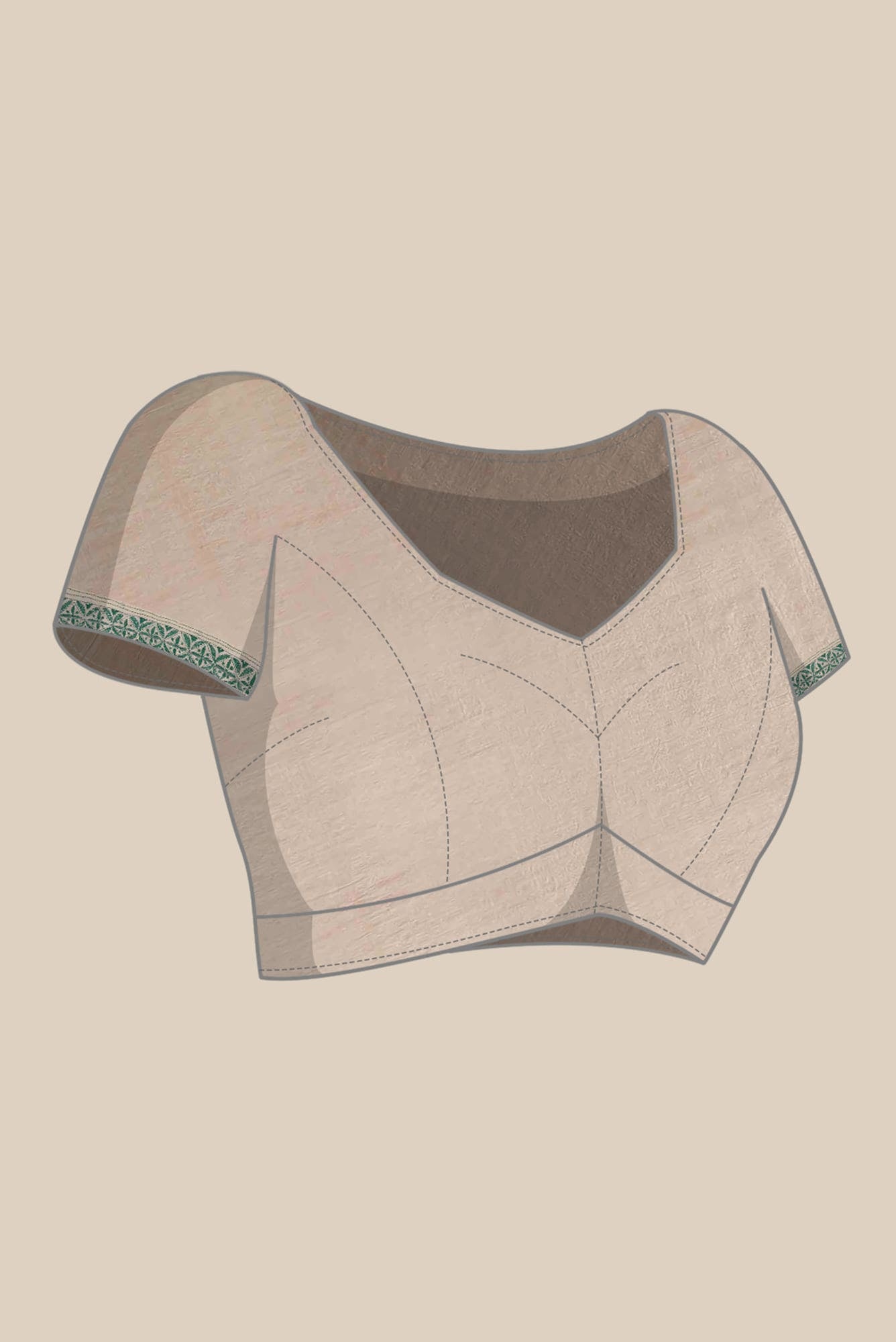 Beige Bhagalpuri Tussar Silk Saree
