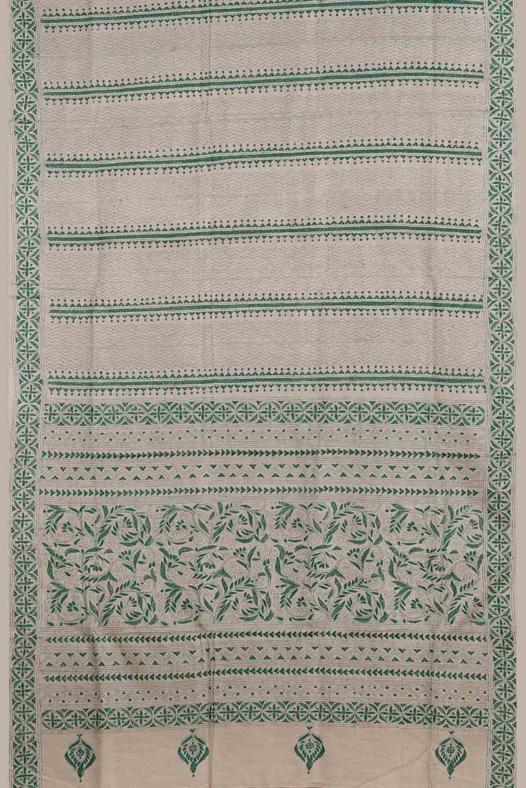 Beige Bhagalpuri Tussar Silk Saree