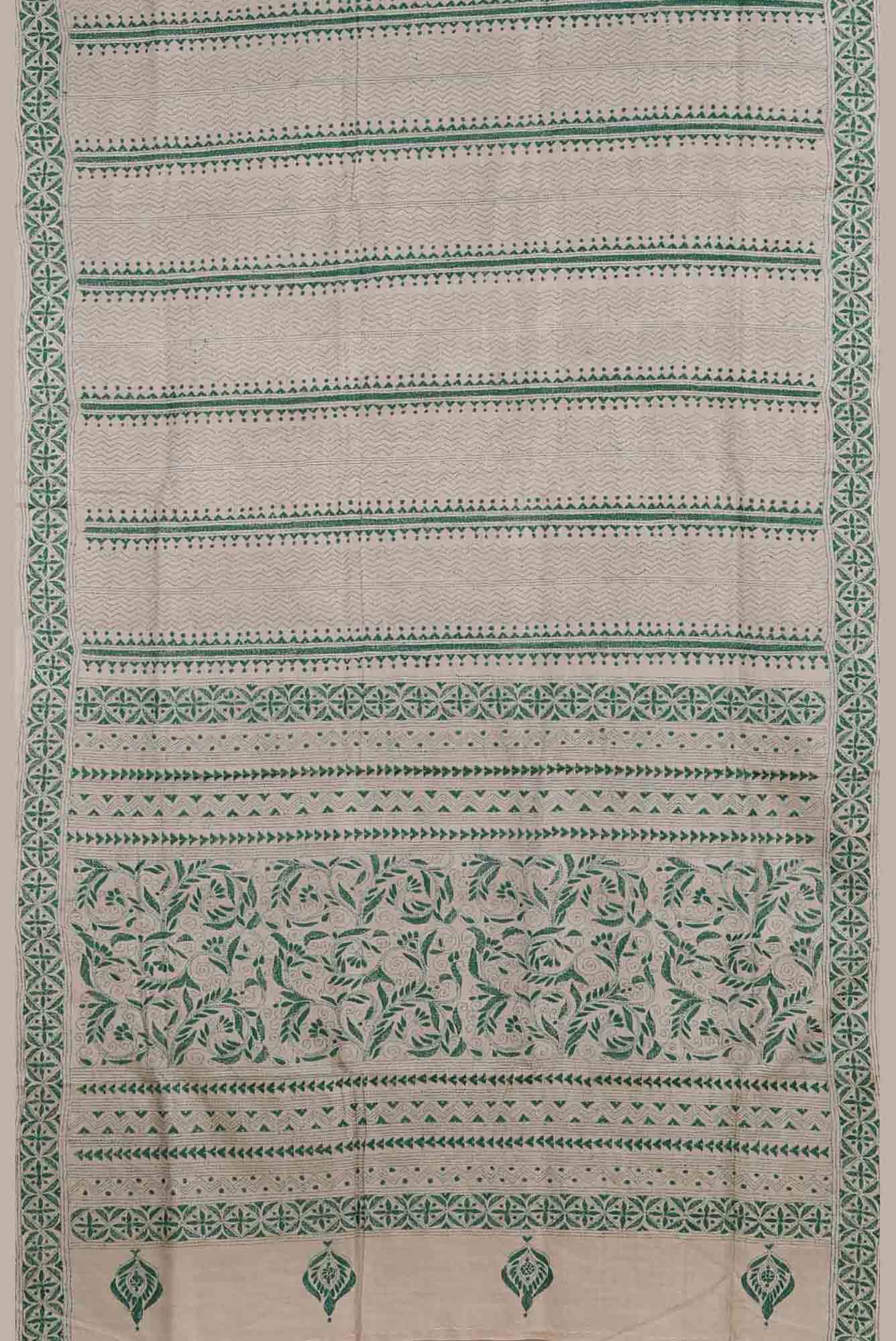 Beige Bhagalpuri Tussar Silk Saree