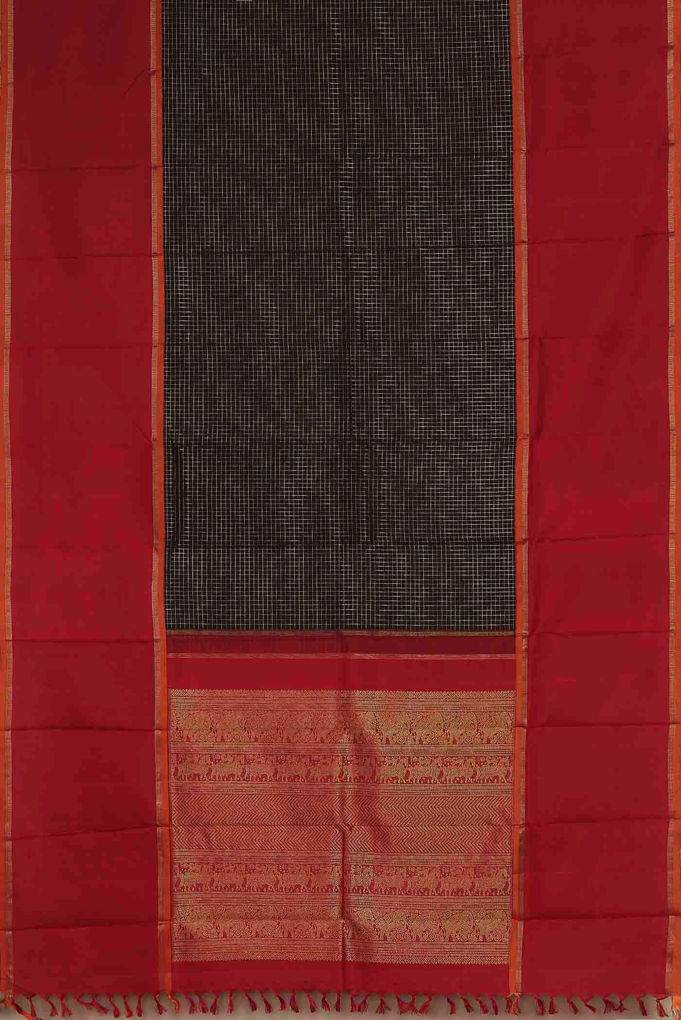 Navy Blue Kanchipuram Silk Saree