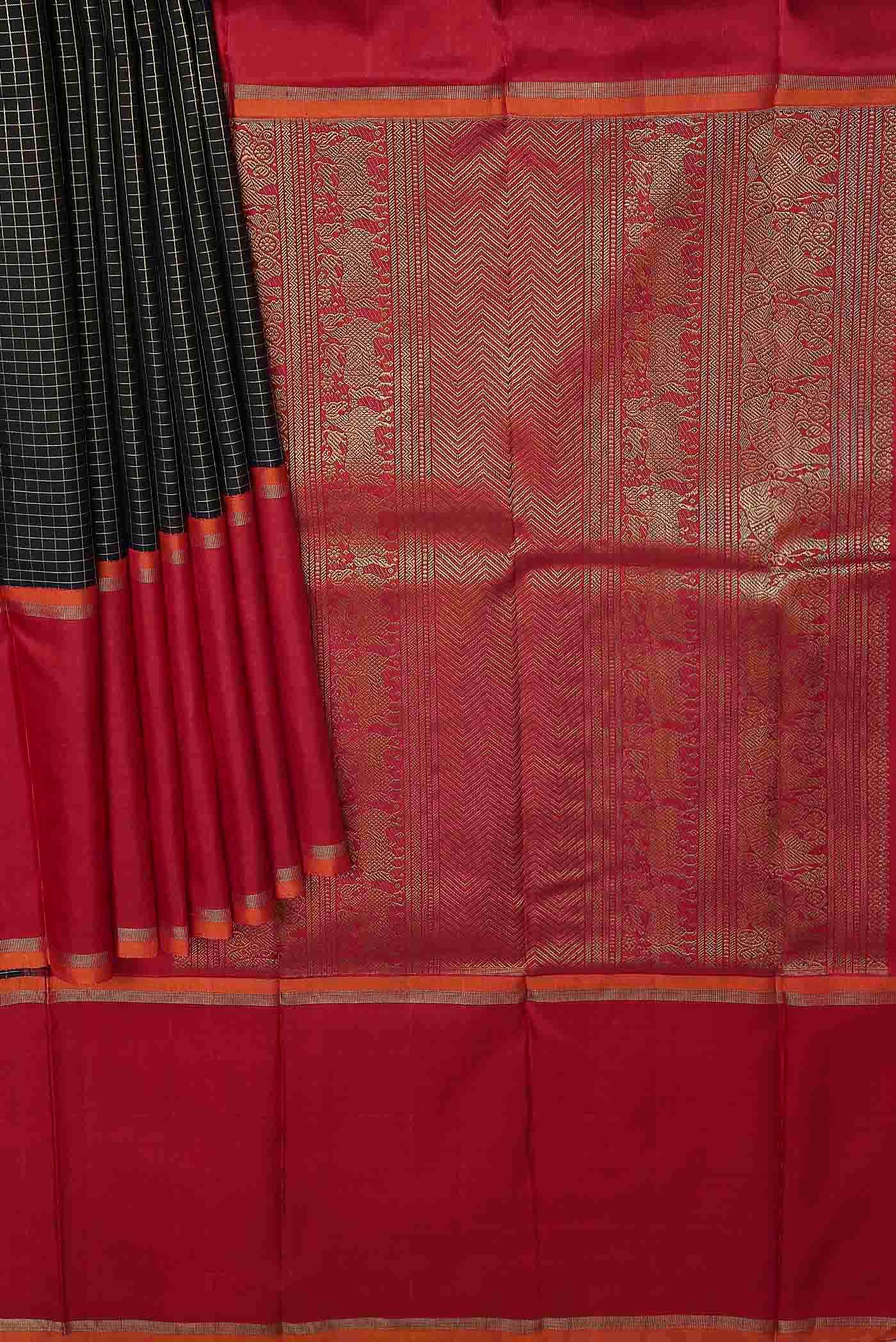 Navy Blue Kanchipuram Silk Saree