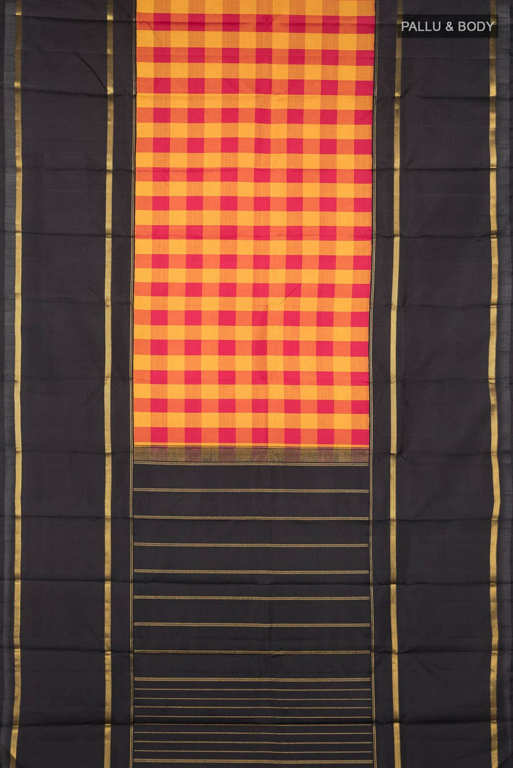Pure Silk Pure Zari Black Kanchipuram Saree