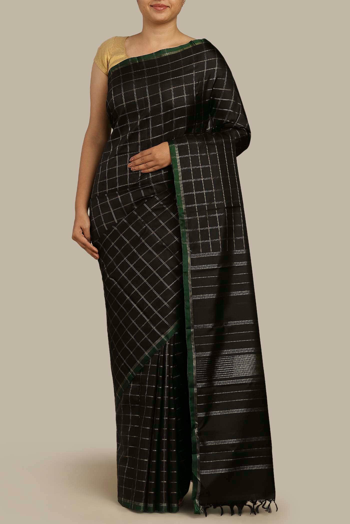 Black Kanchipuram Silk Saree