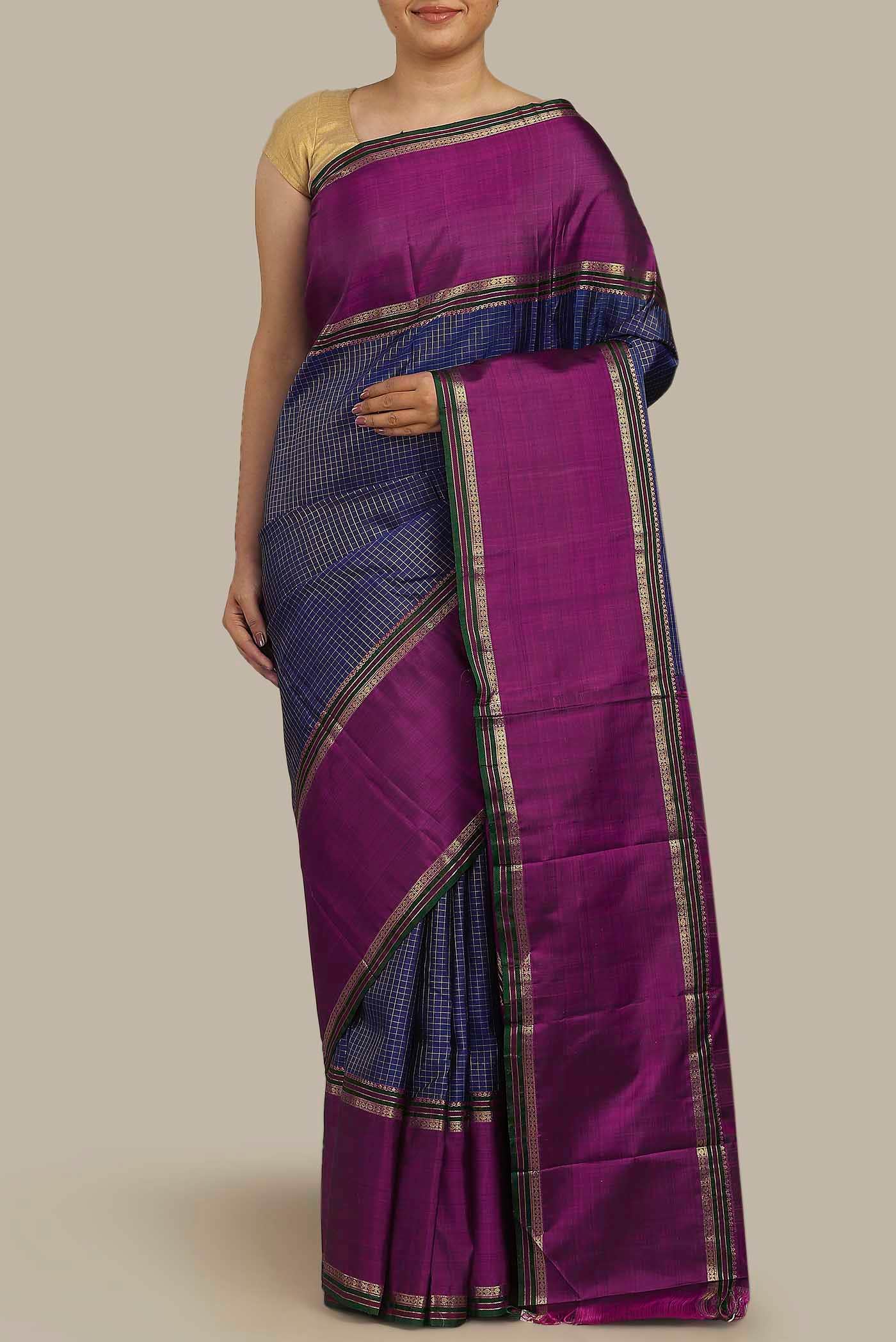 Blue Kanchipuram Silk Saree