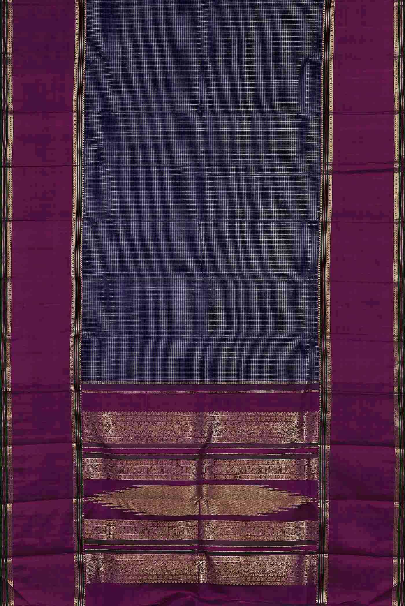 Blue Kanchipuram Silk Saree