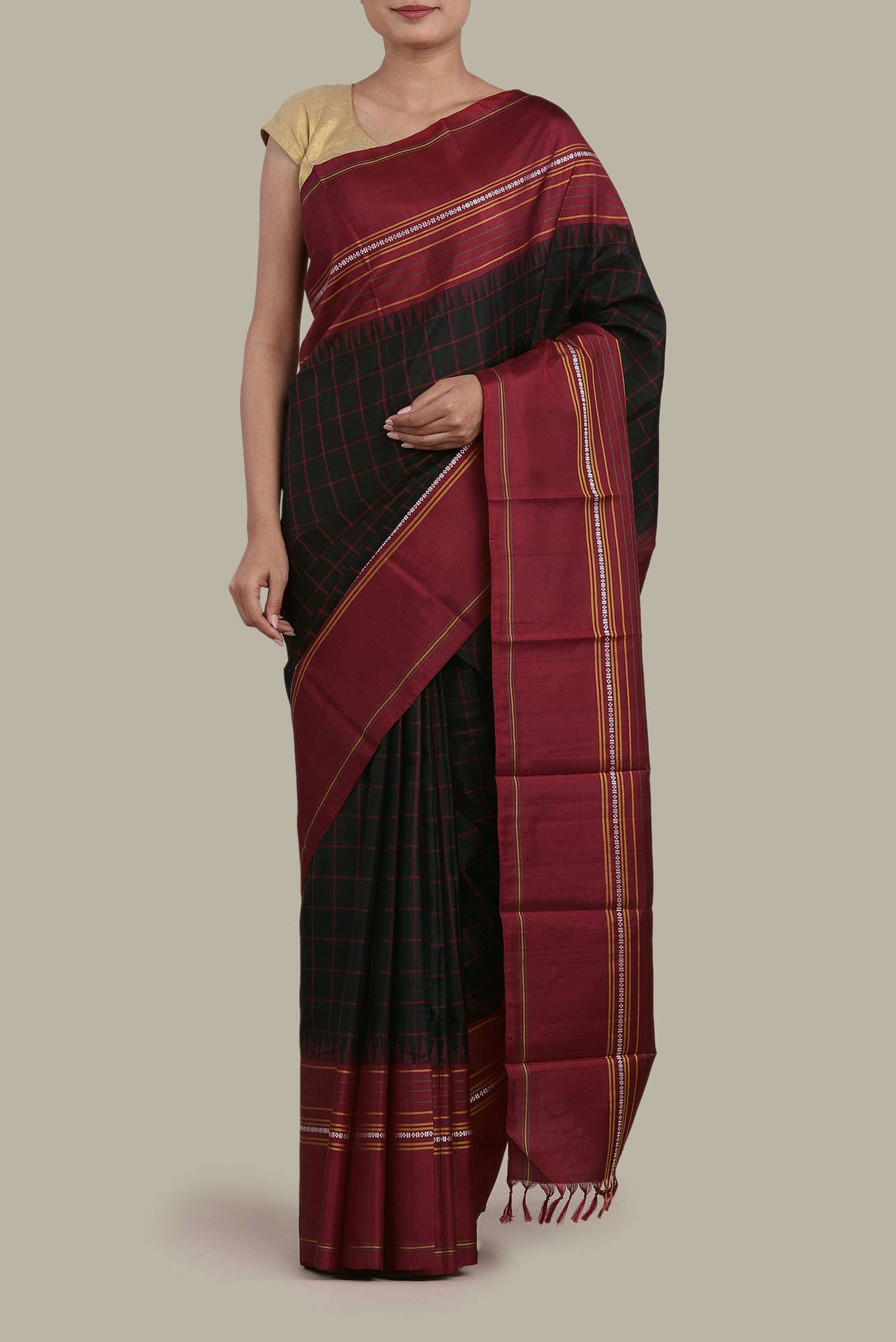 Black Kanchipuram Silk Saree
