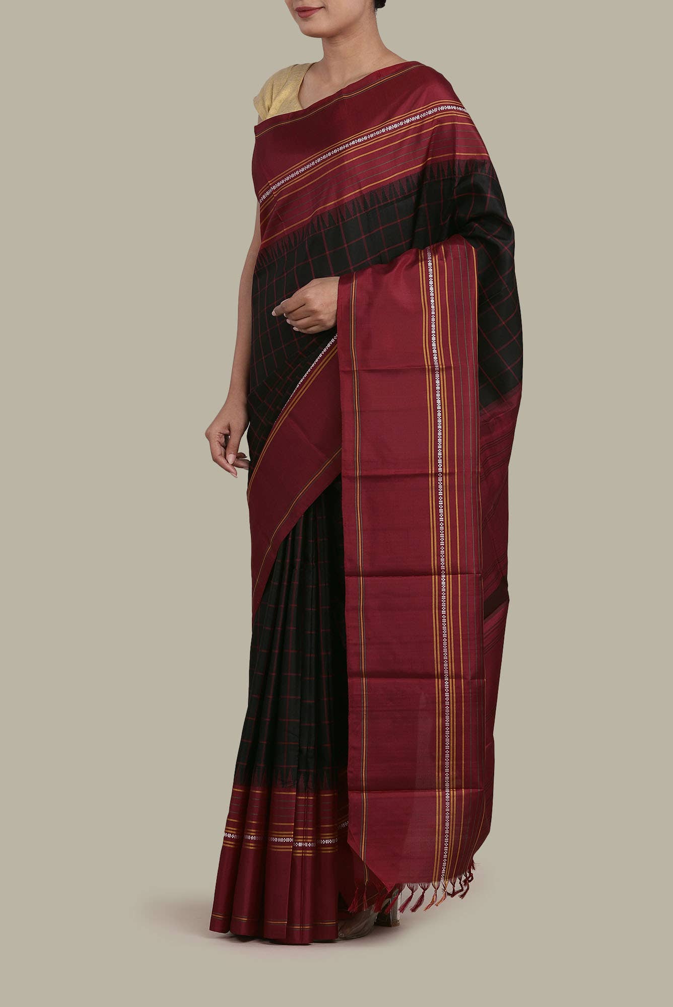 Black Kanchipuram Silk Saree