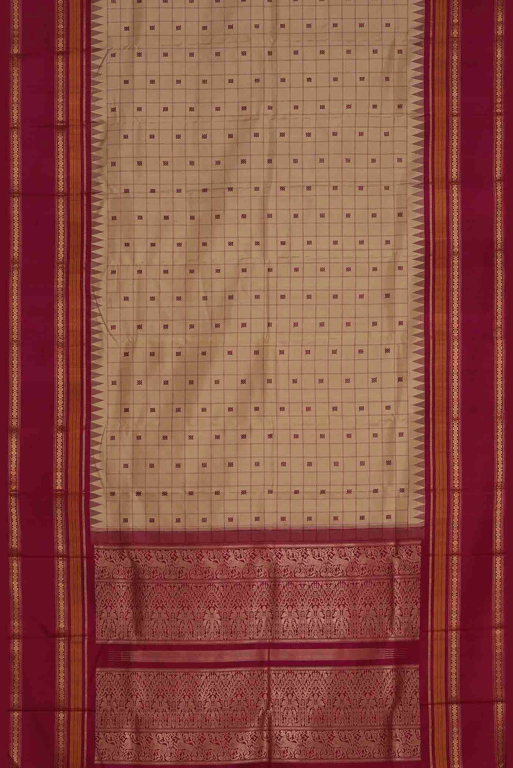 Beige Kanchipuram Silk Saree