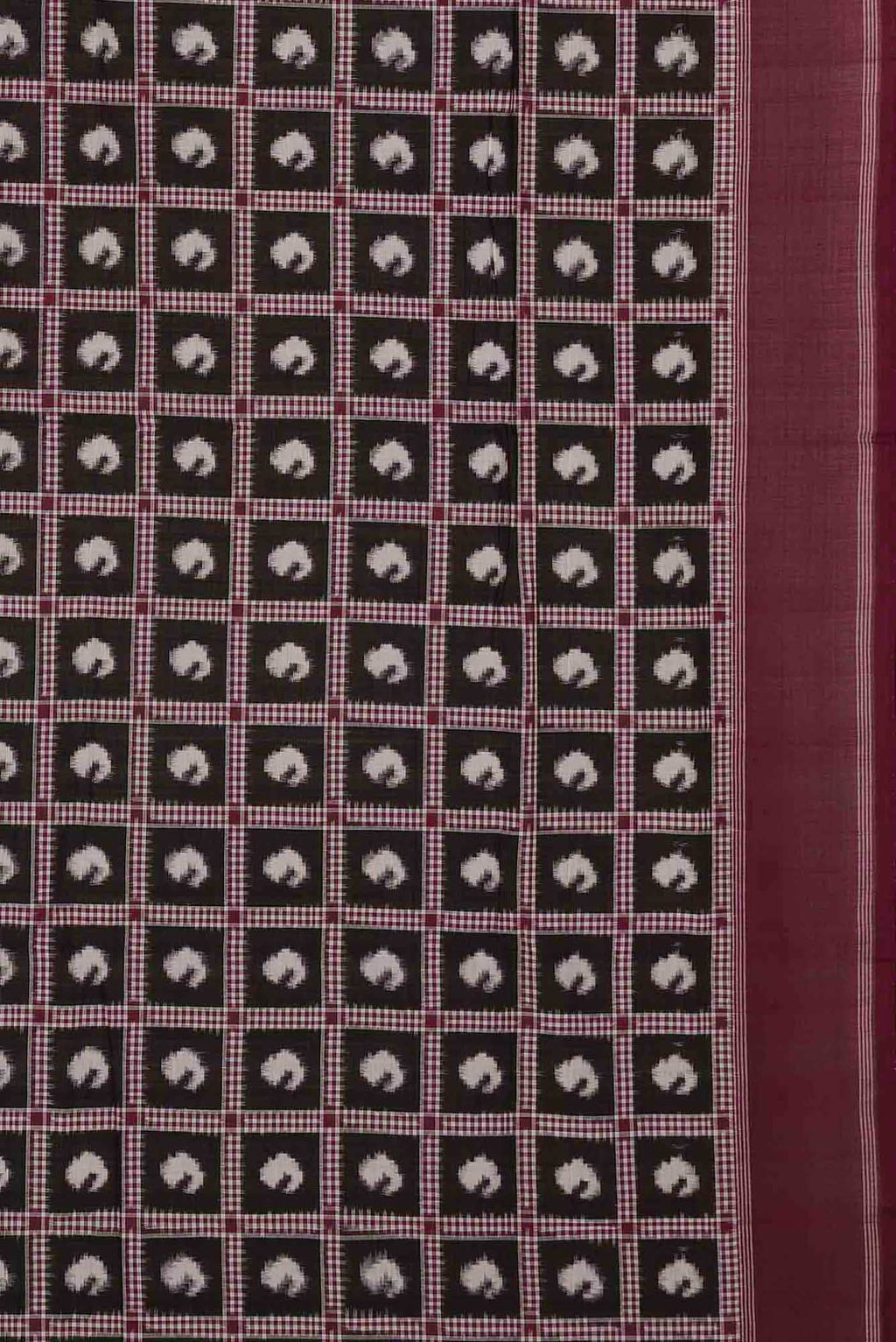 Black Pochampally Cotton Saree