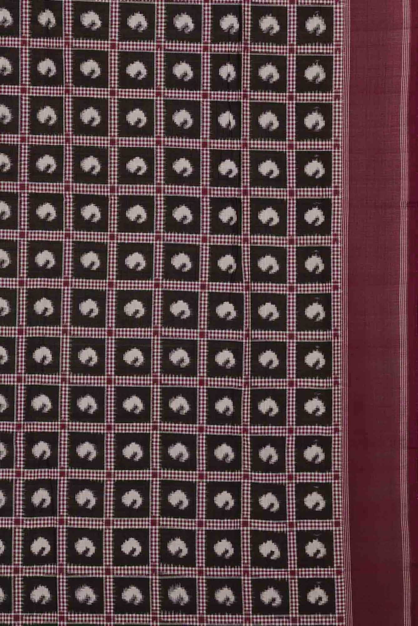 Black Pochampally Cotton Saree