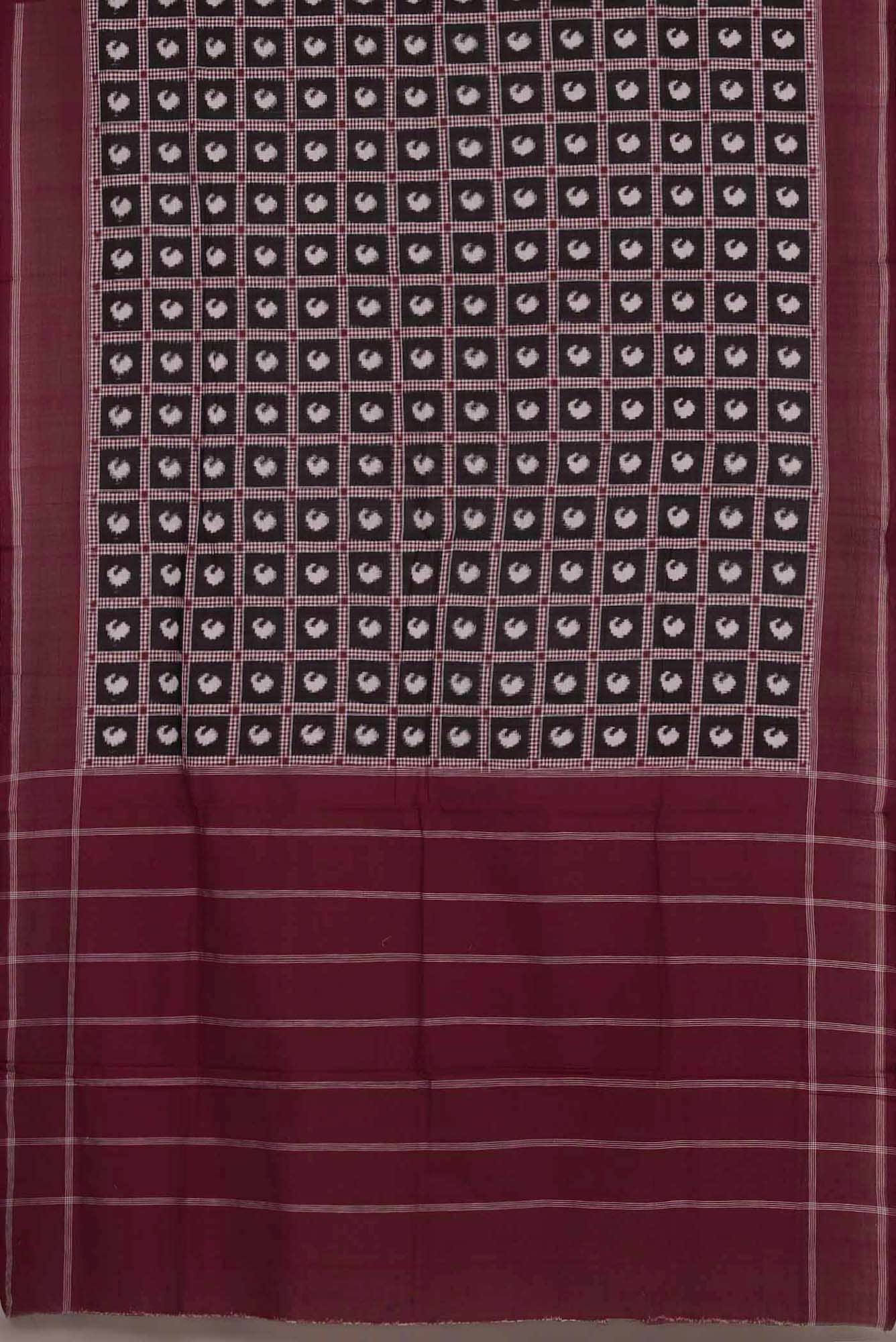 Black Pochampally Cotton Saree