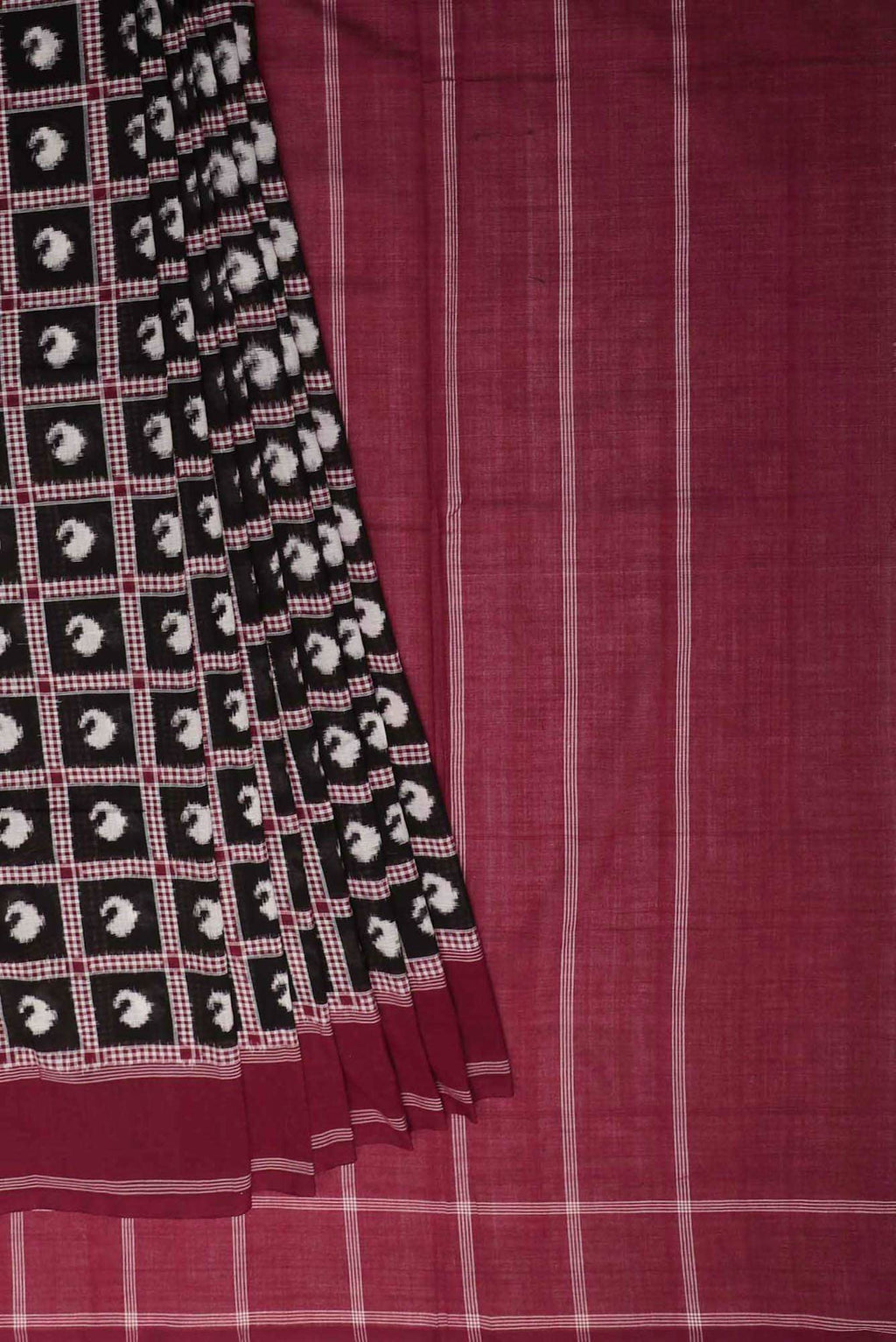 Black Pochampally Cotton Saree