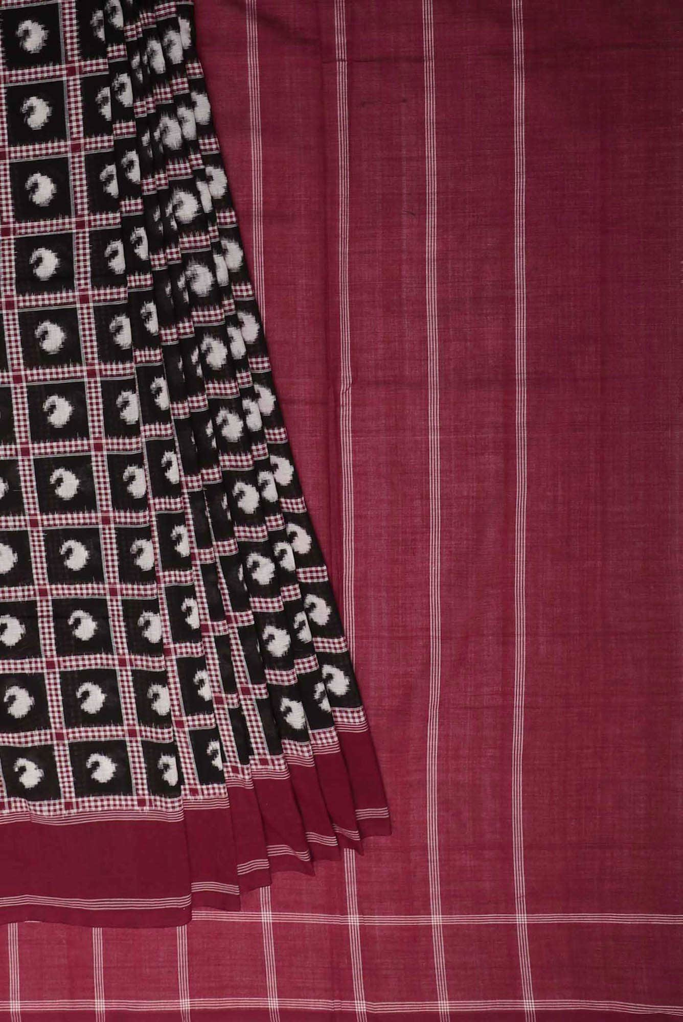 Black Pochampally Cotton Saree