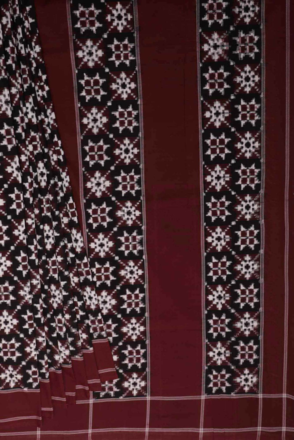 Black Pochampally Cotton Saree