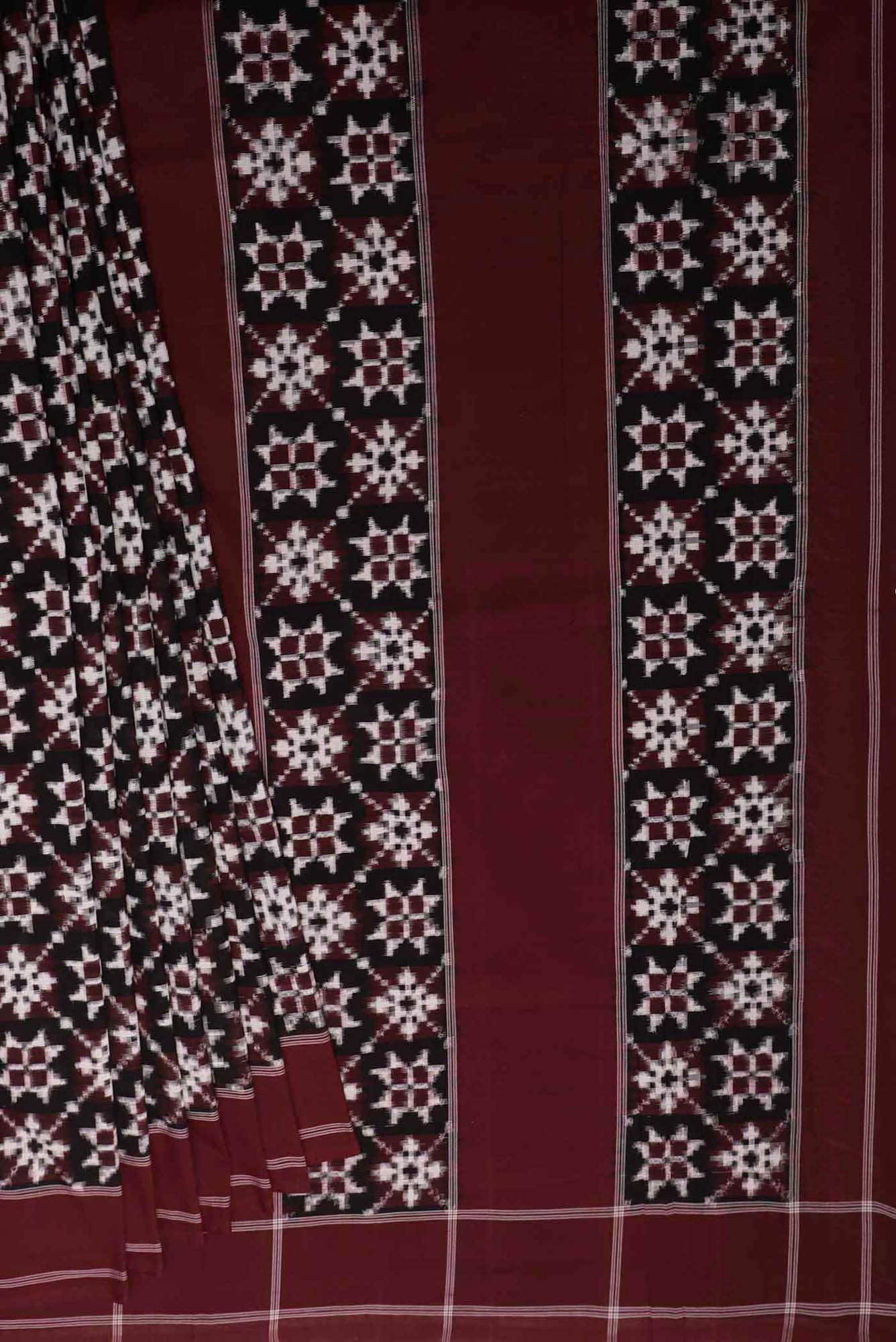 Black Pochampally Cotton Saree
