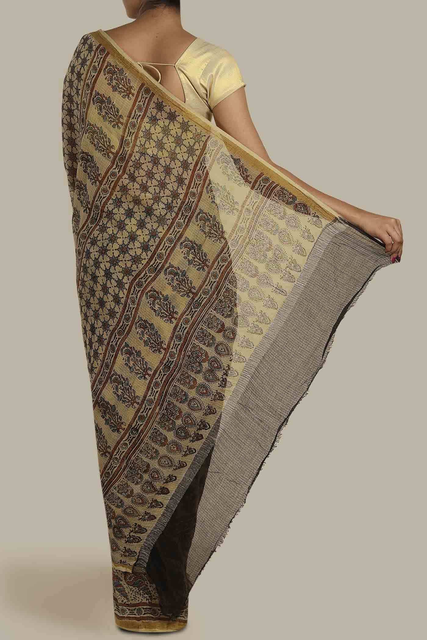 Beige Kota Cotton Saree