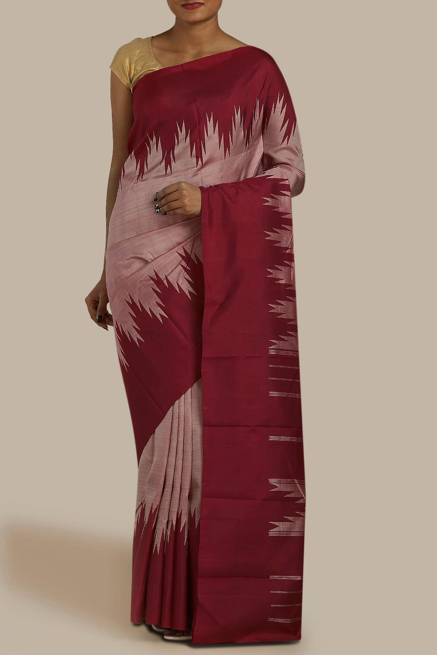 Pink Kanchipuram Silk Saree