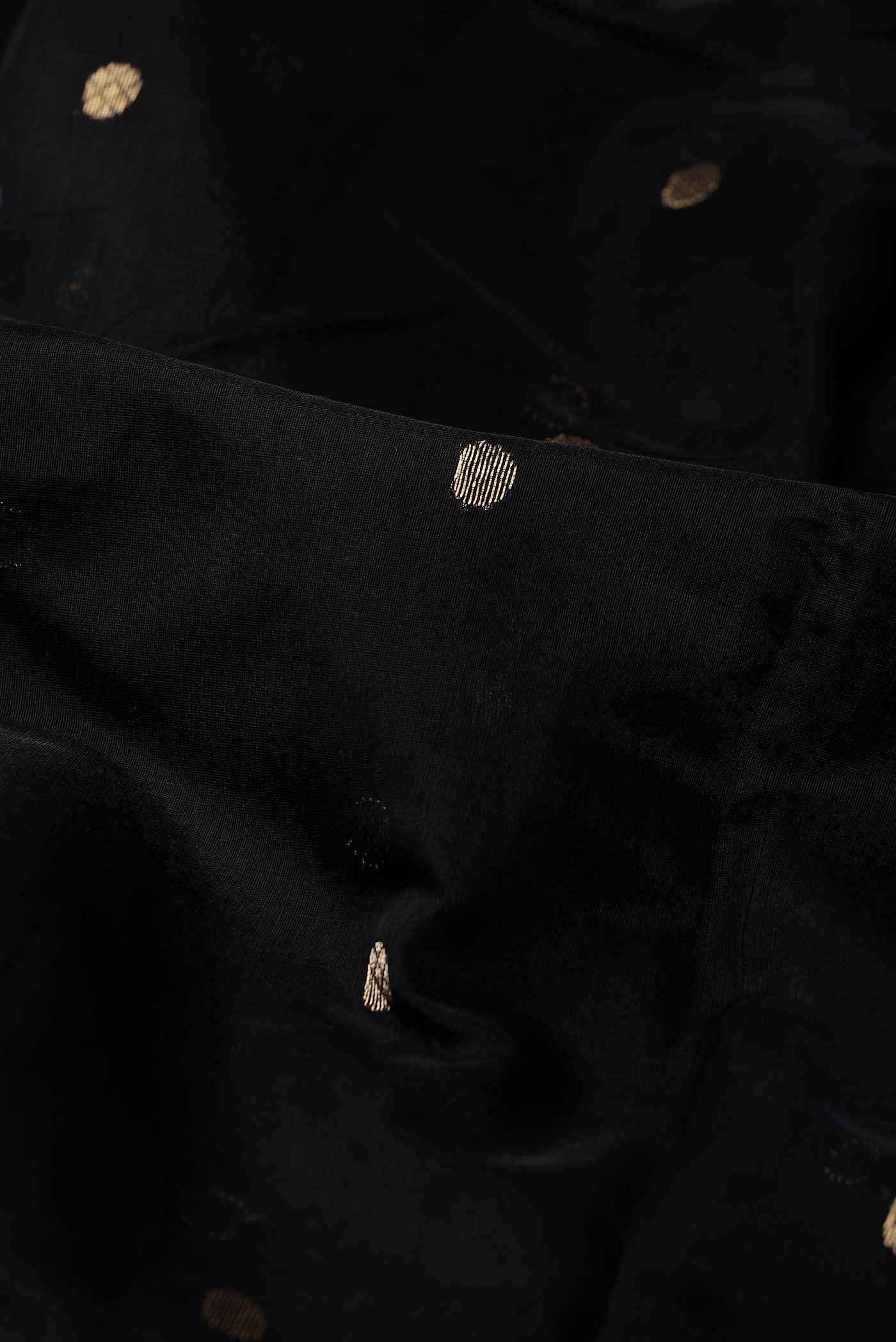 Black Chanderi Silk Cotton Saree