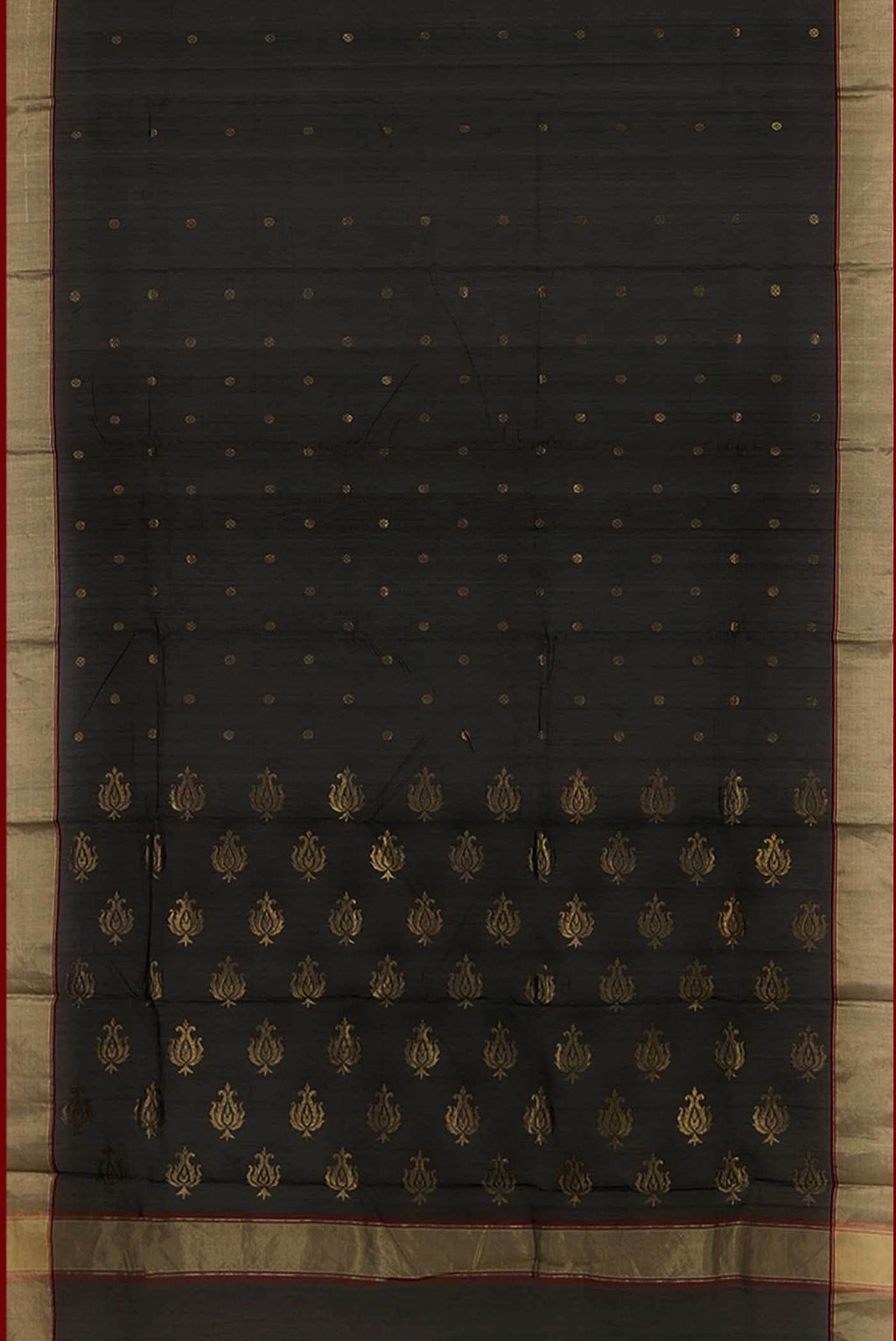 Black Chanderi Silk Cotton Saree