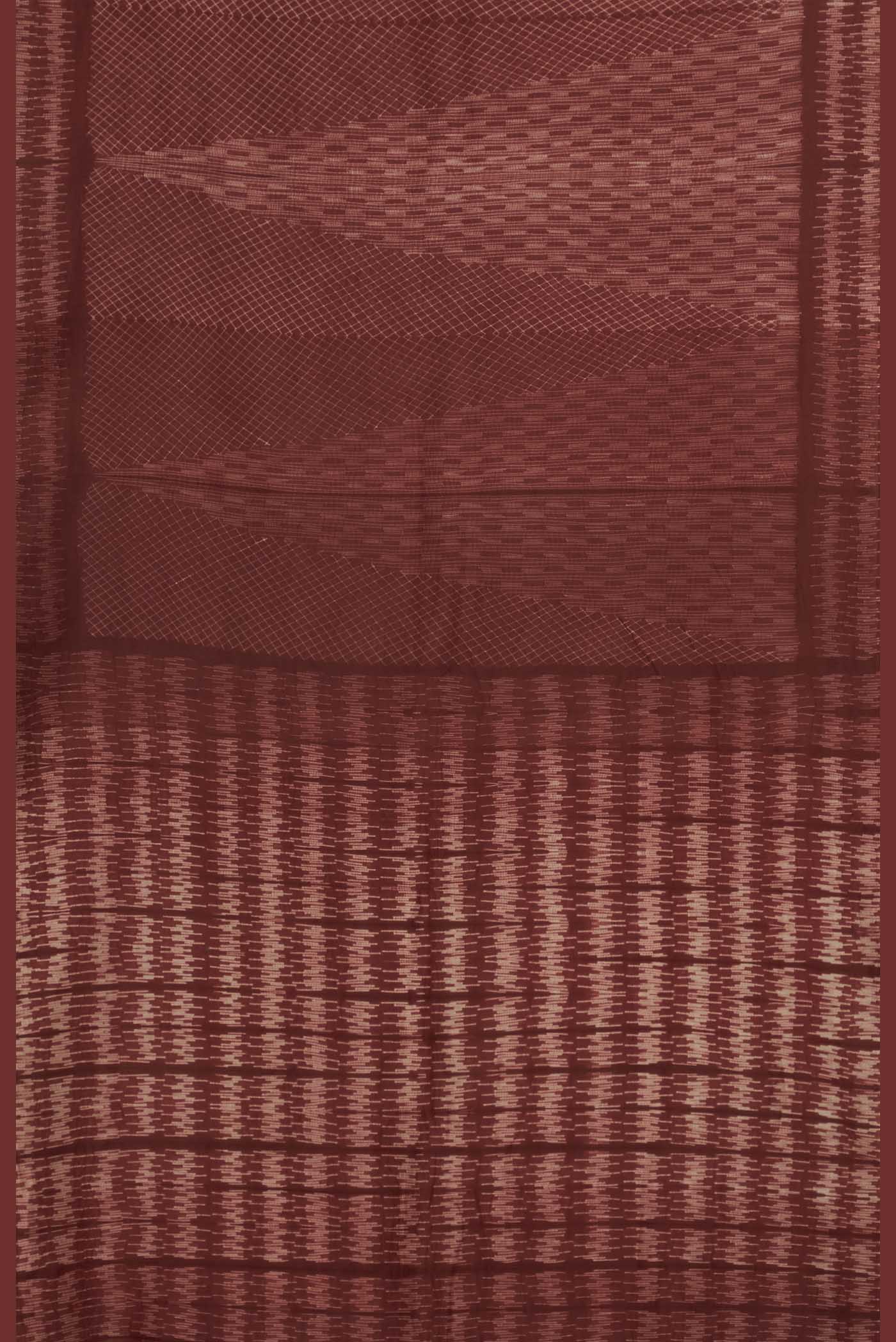 Brown Chanderi Silk Cotton Saree