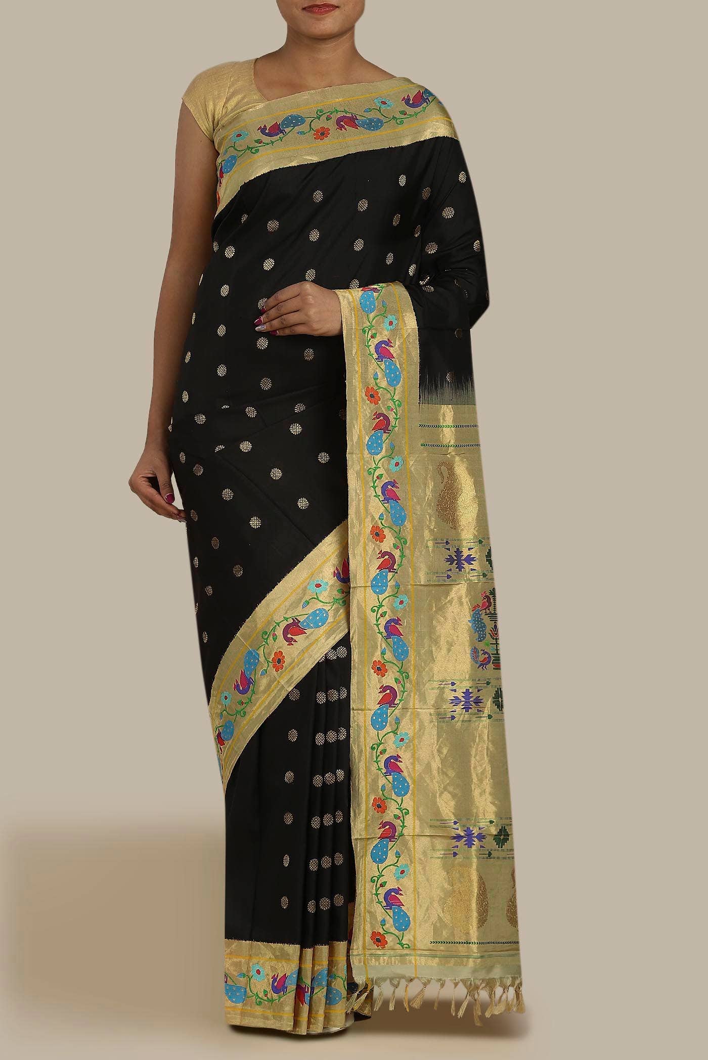 Black Paithani Silk Saree