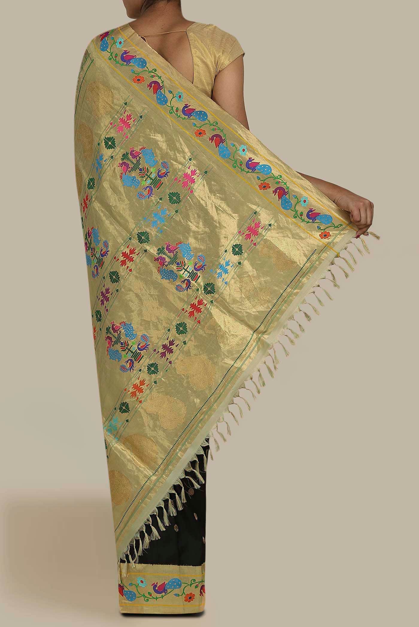 Black Paithani Silk Saree